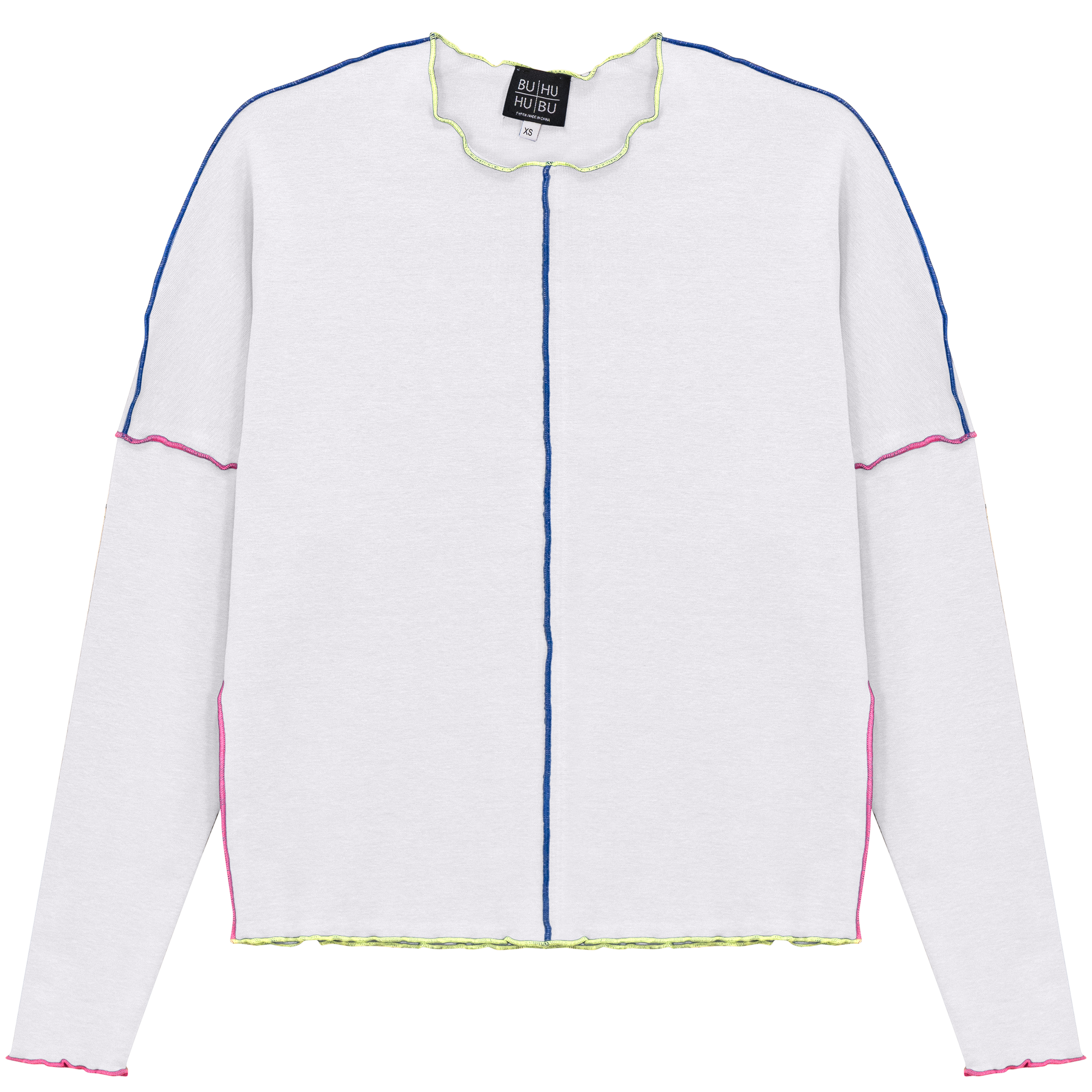 Contrast Top Stitch Top in White by BuHu