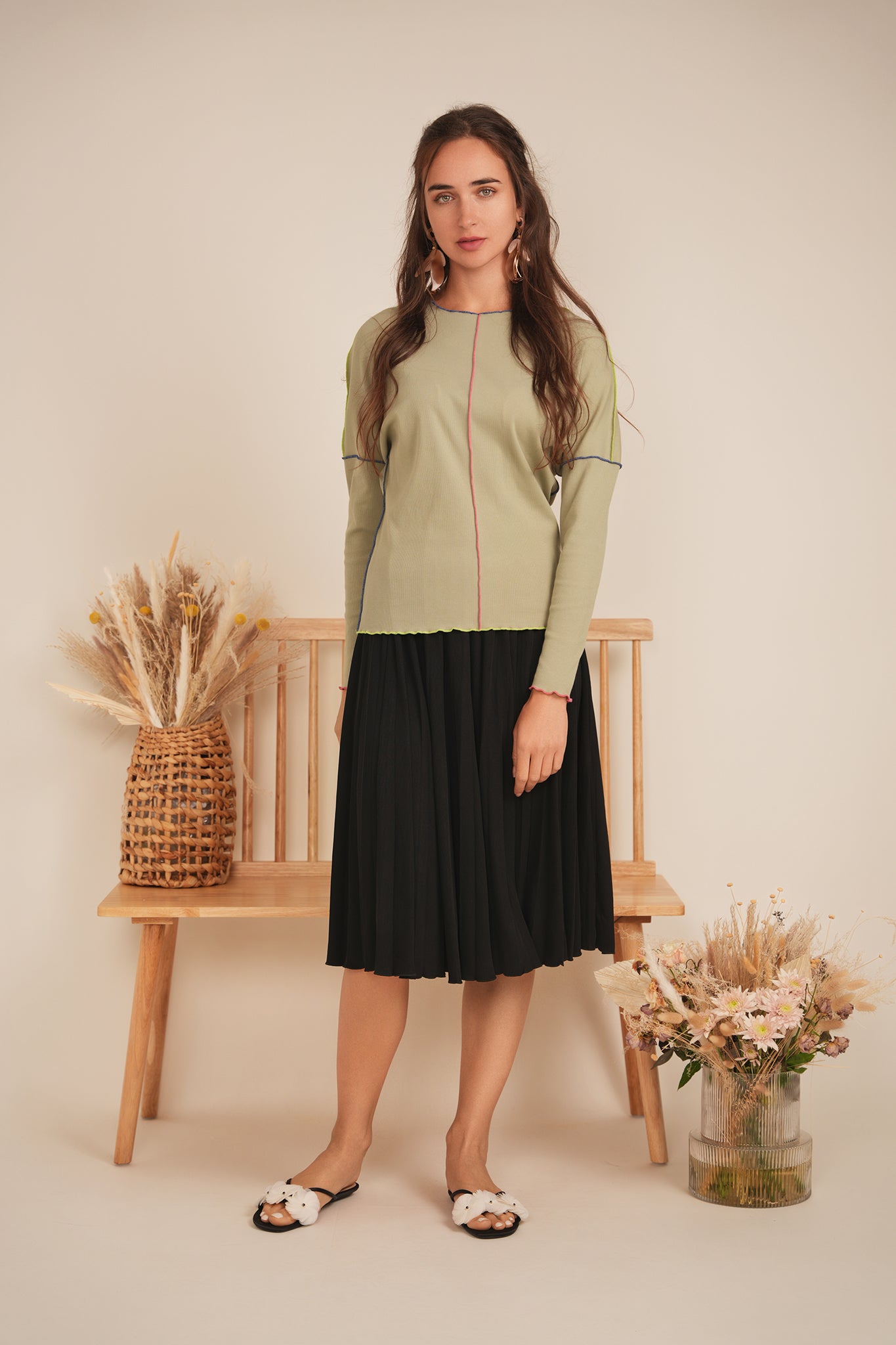 Contrast Top Stitch Top in by BuHu