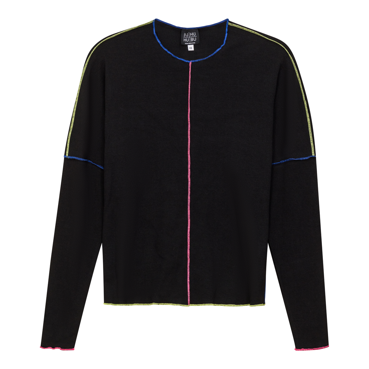 Contrast Stitch Top in Black by BuHu