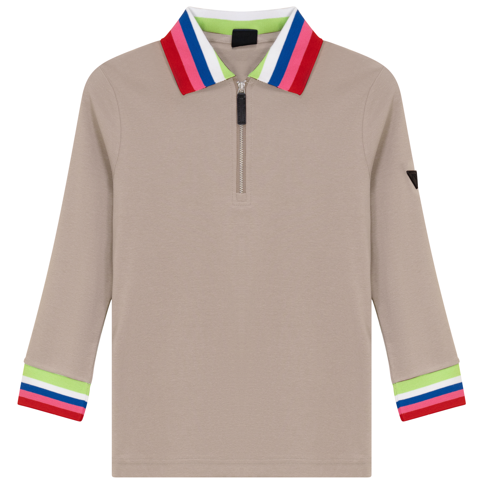 Rainbow Contrast Tee in Stone by Spades