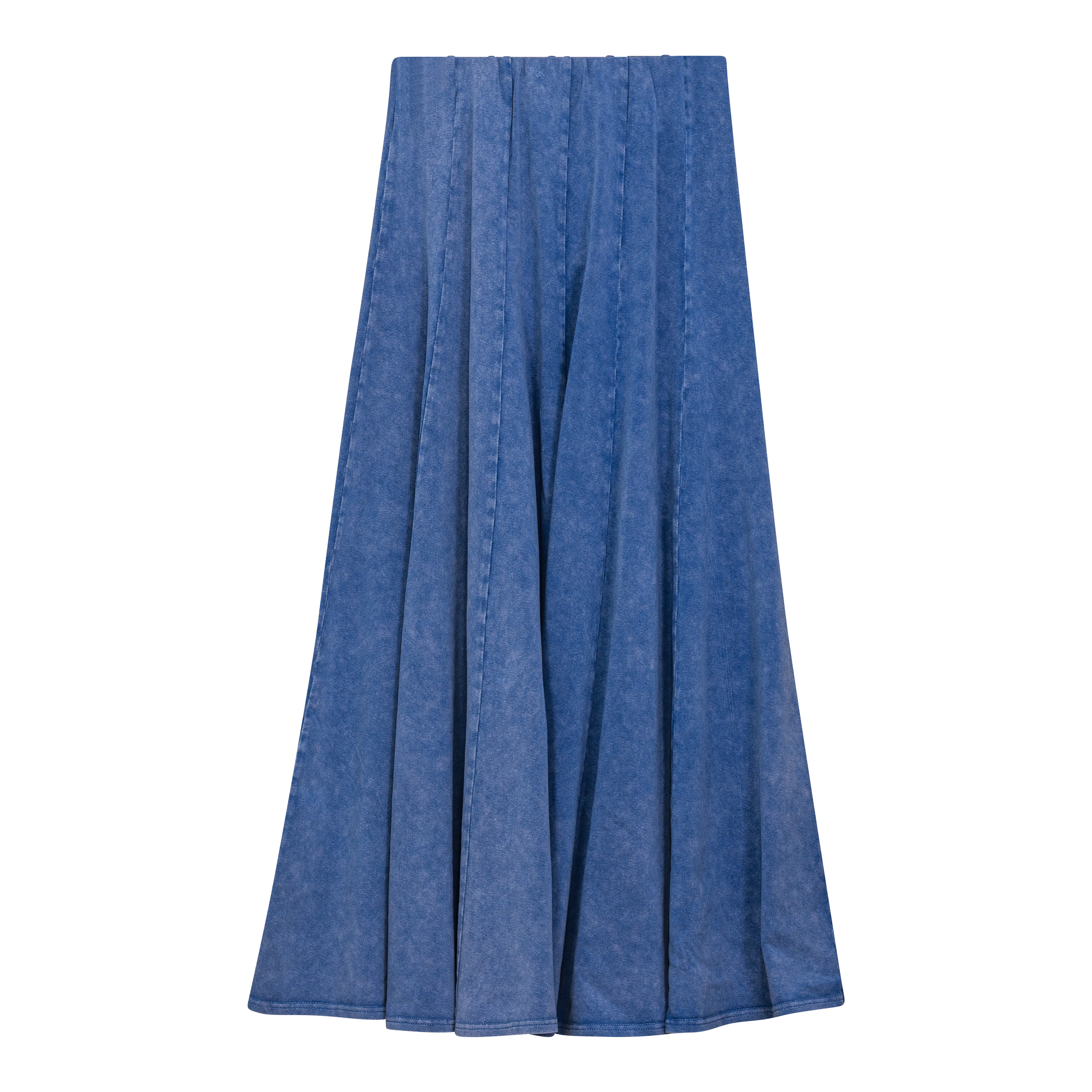 Mineral Wash Panel Midi Skirt in Light Denim Wash by Spades