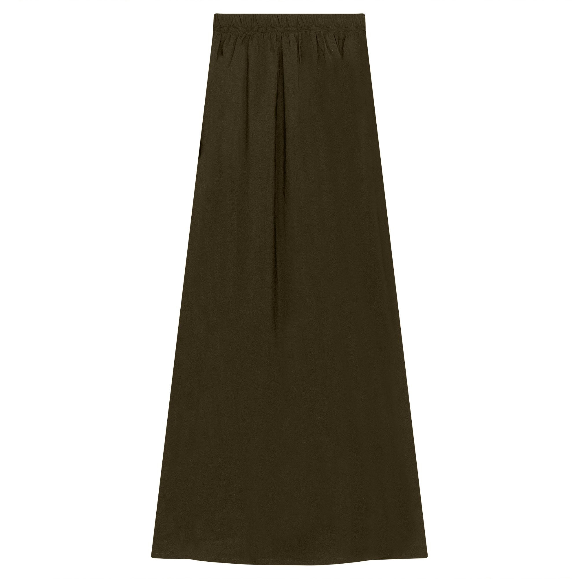 Copper Tencel Maxi Skirt in Olive by Versatile