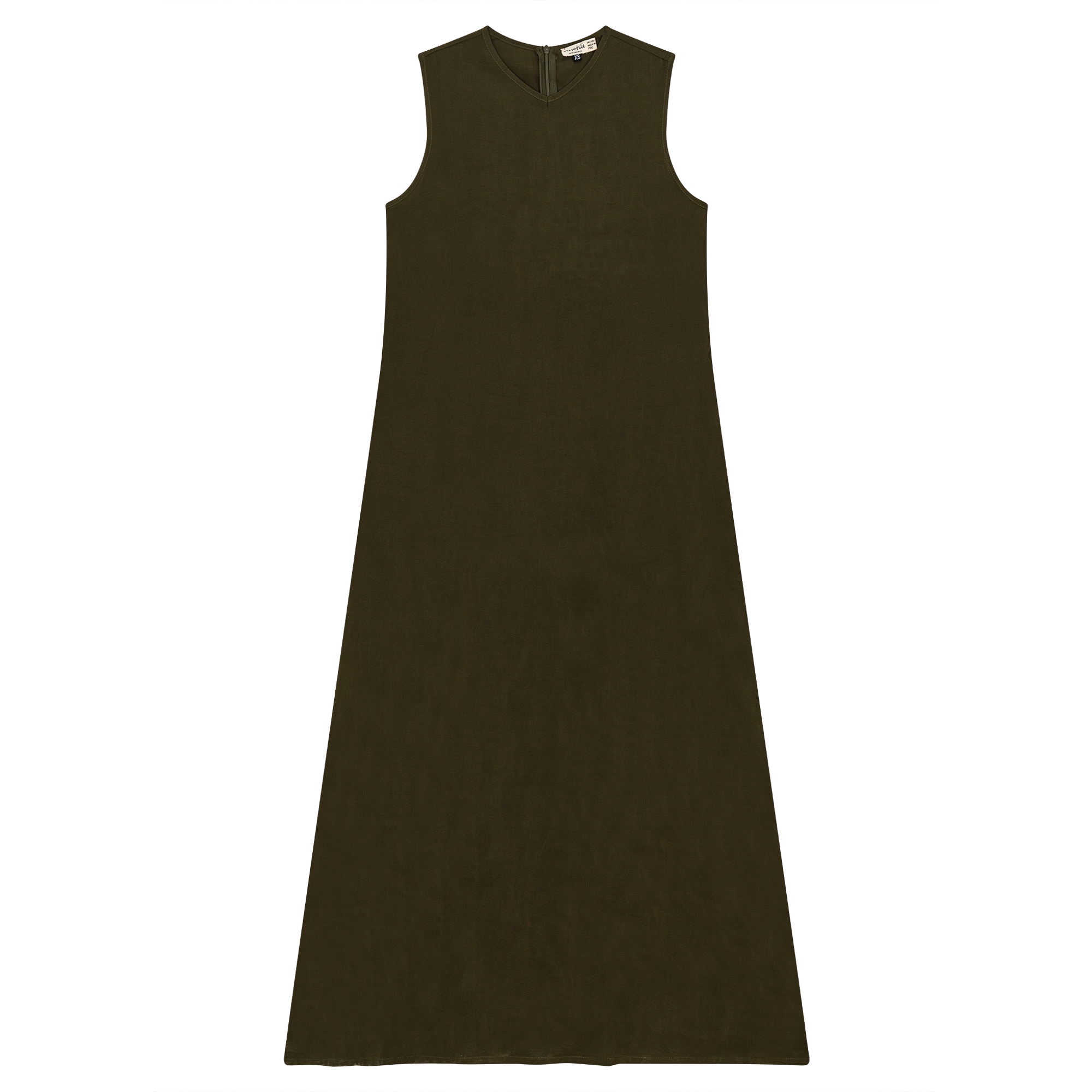 Copper Tencel Maxi Jumper in Olive by Versatile