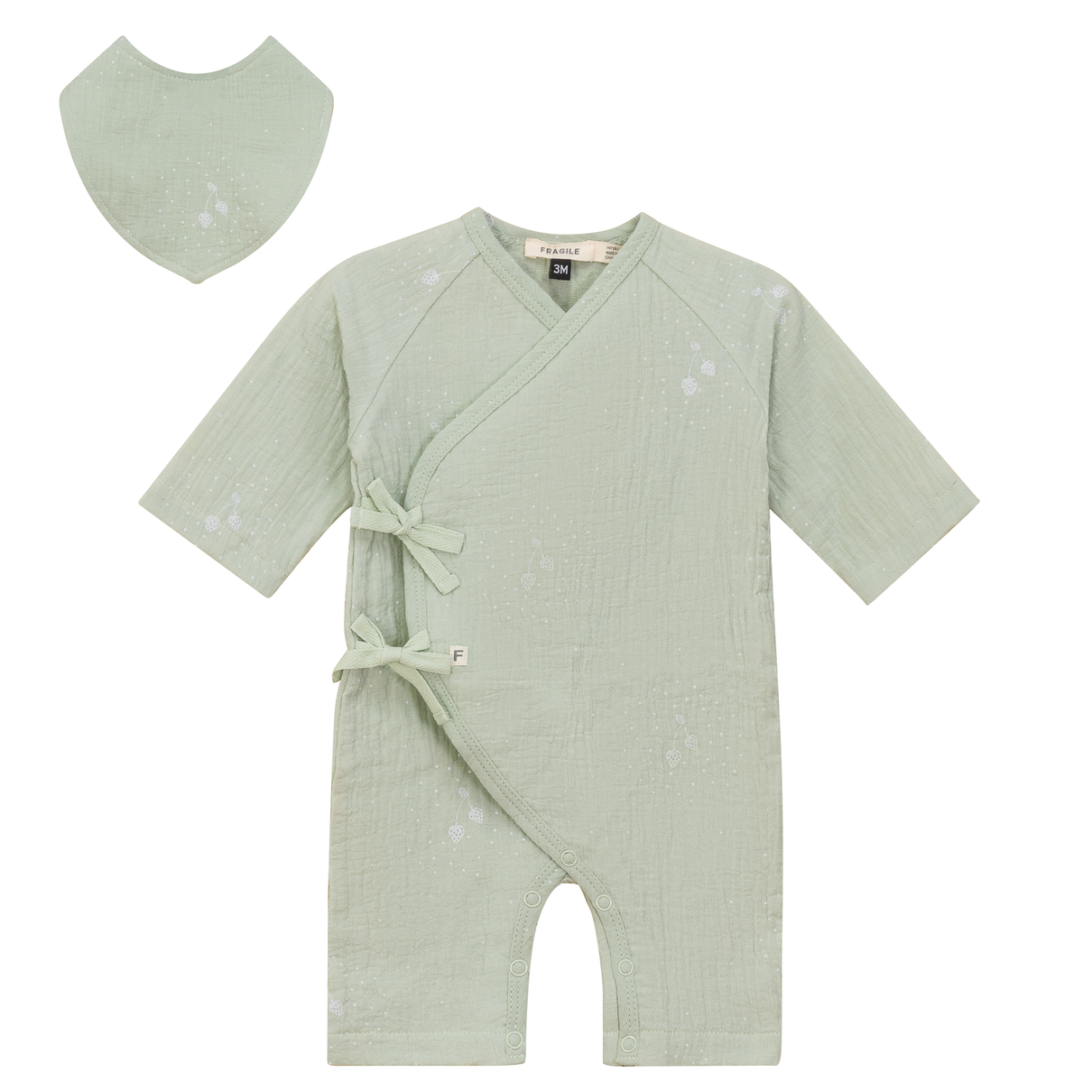 Wrap Muslin Onesie in Mint by Fragile