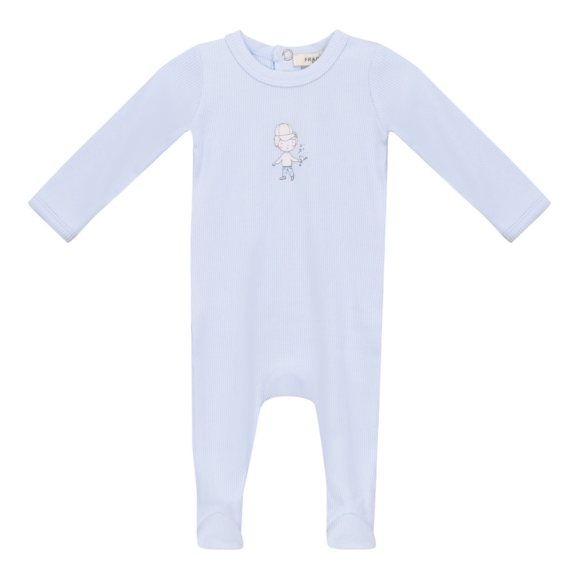 Boy and Girl Print Onesie in Blue by Fragile
