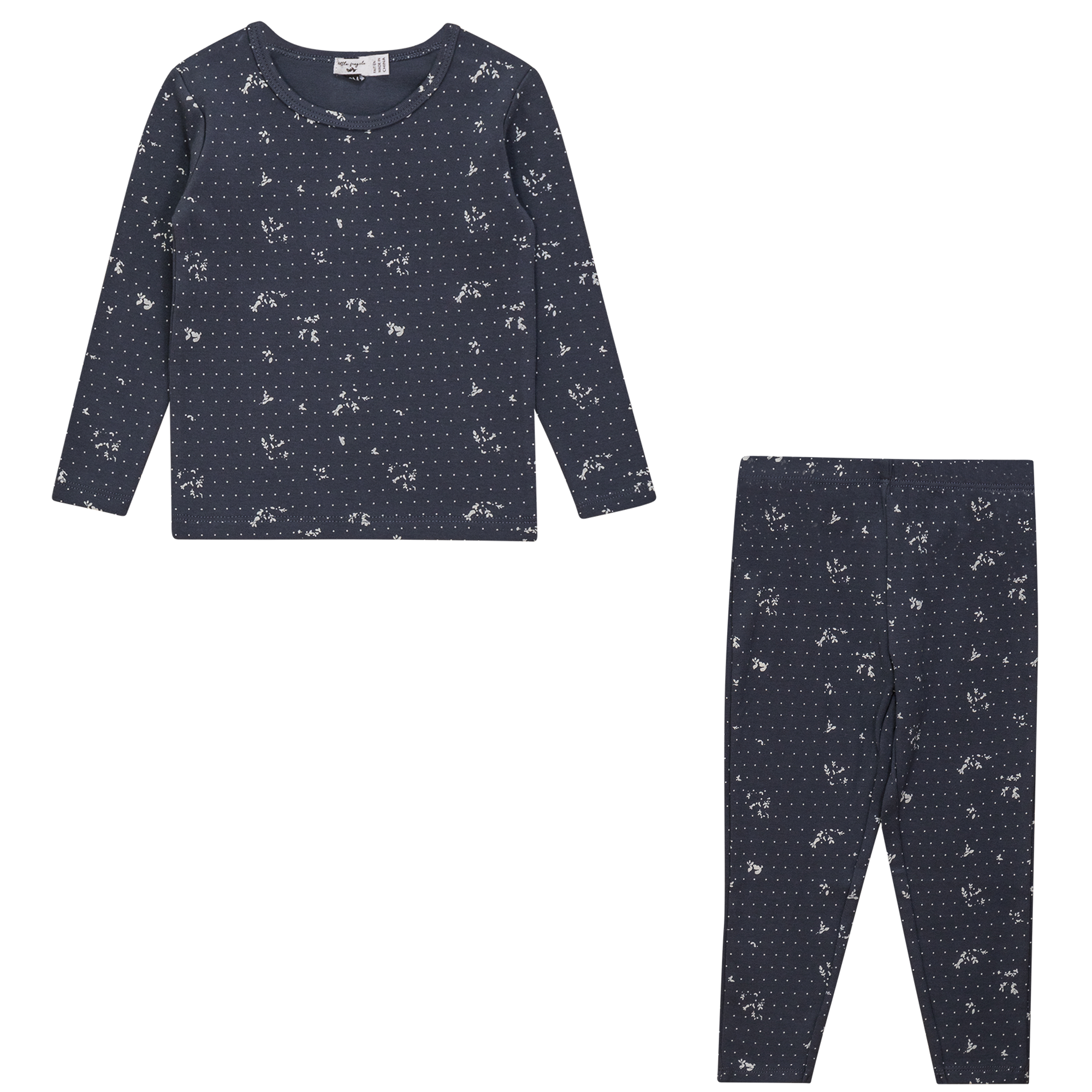 Printed Rib 2Pc Set in Light Ink by Little Fragile