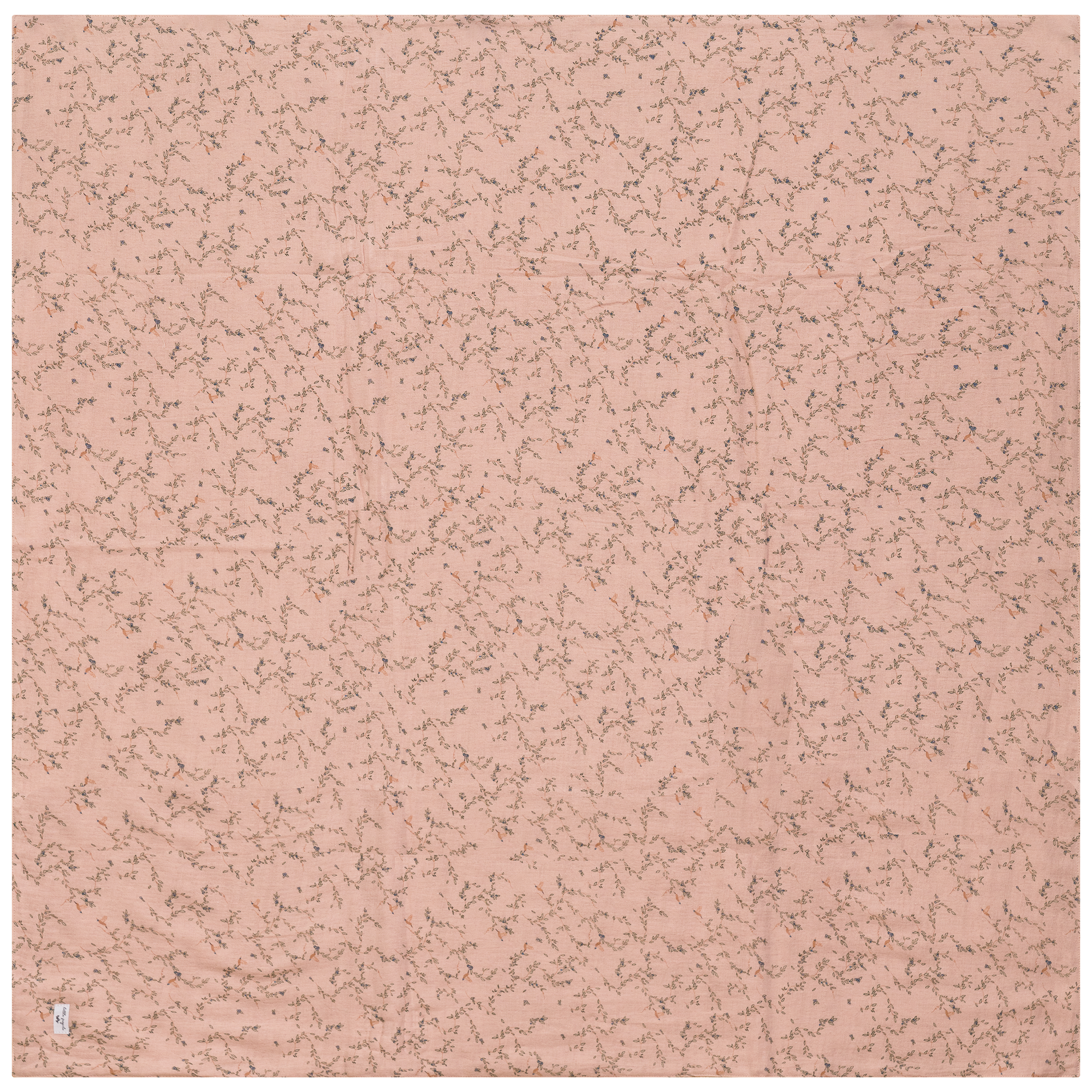 Leaves and Bird Print Swaddle in Light Maple One Size by Little Fragile