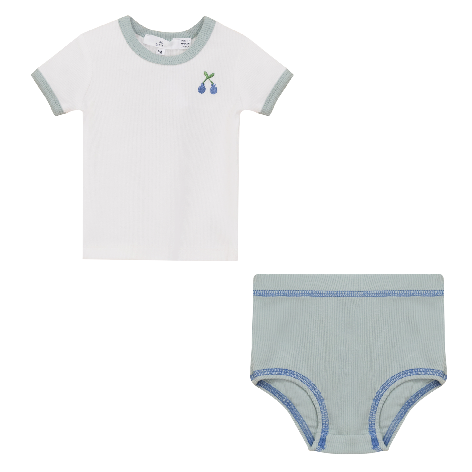 Blueberry Print Top Set in by So Loved