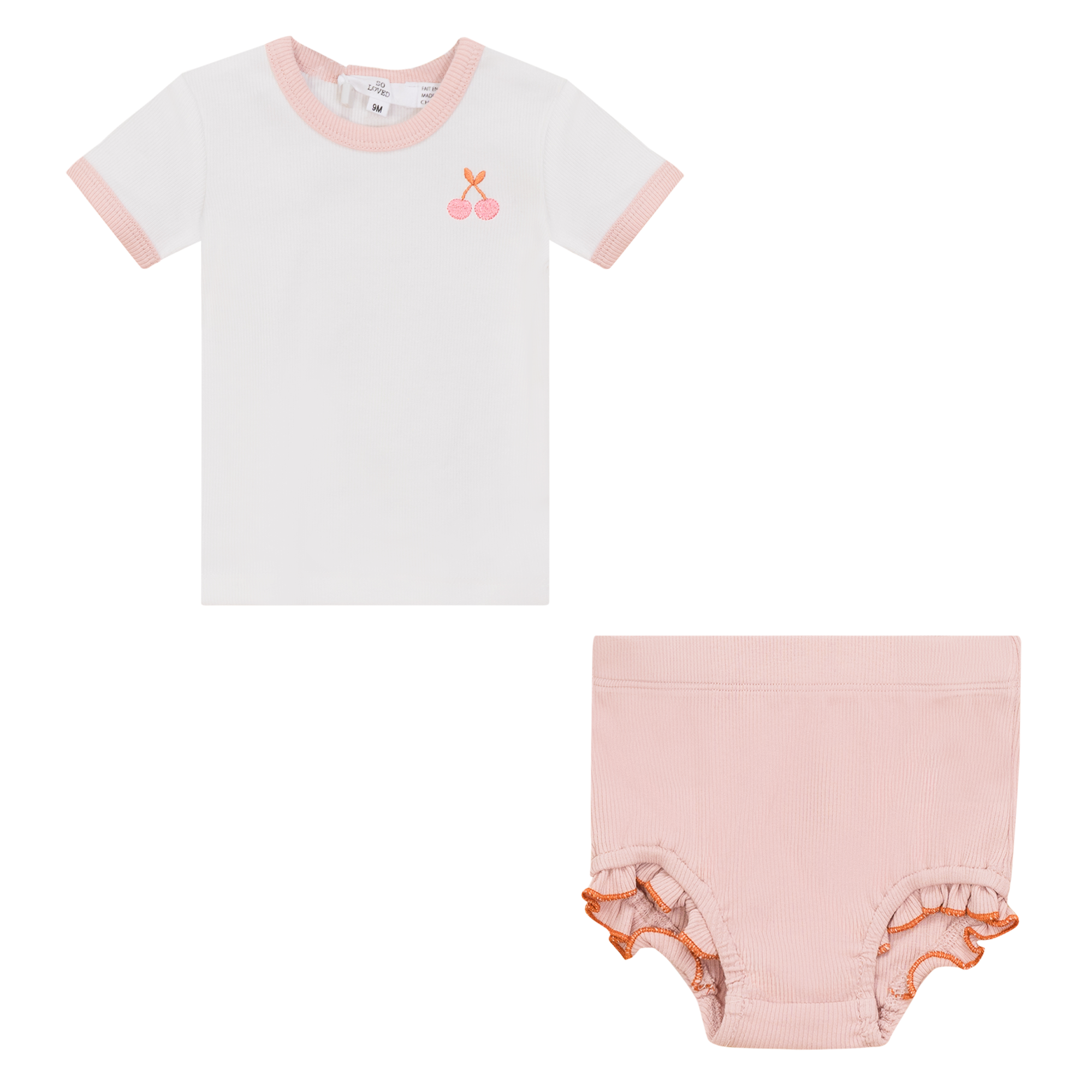 Cherry Print Top Set in Off White Mauve by So Loved