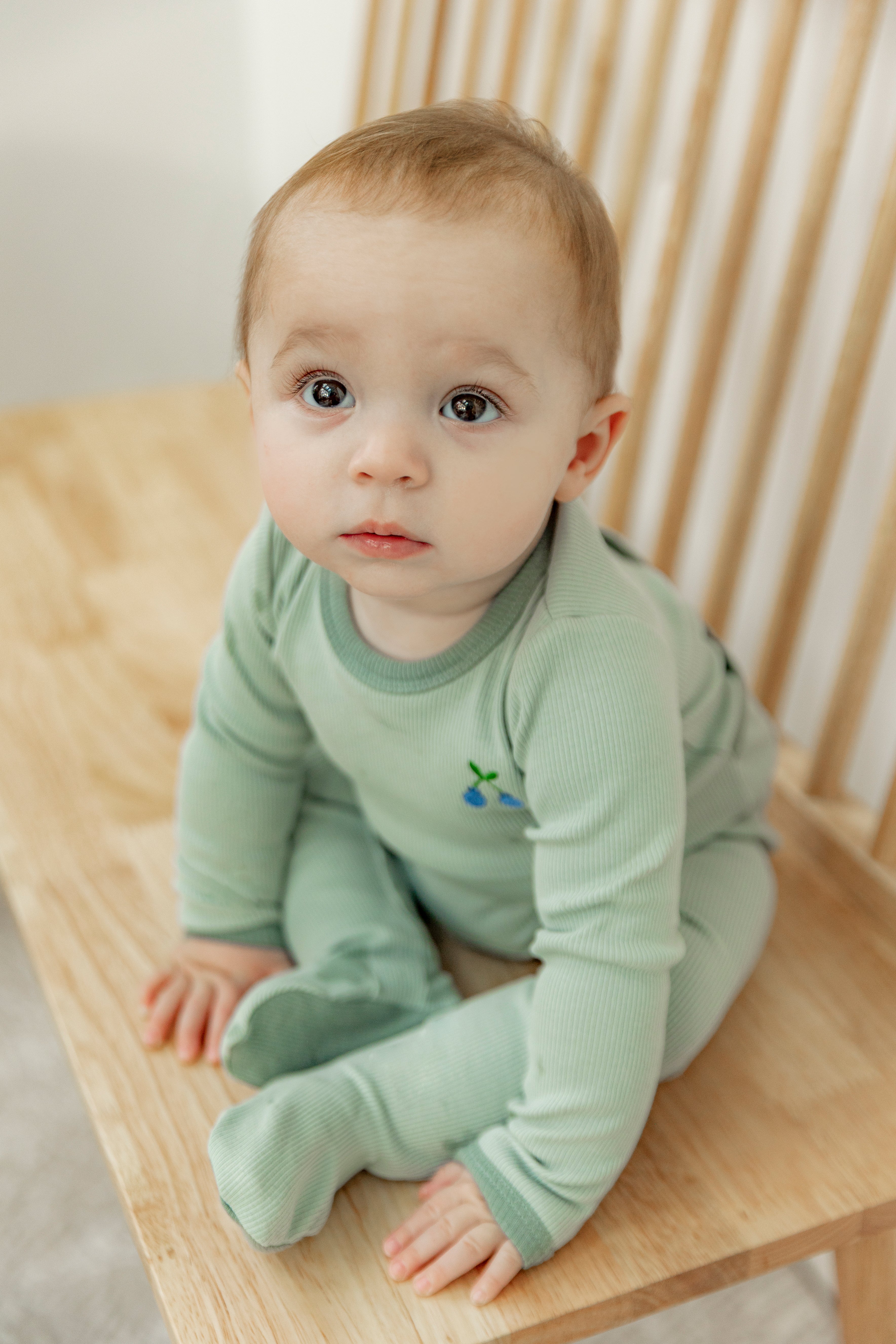 Cherry Print Rib Onesie in by So Loved