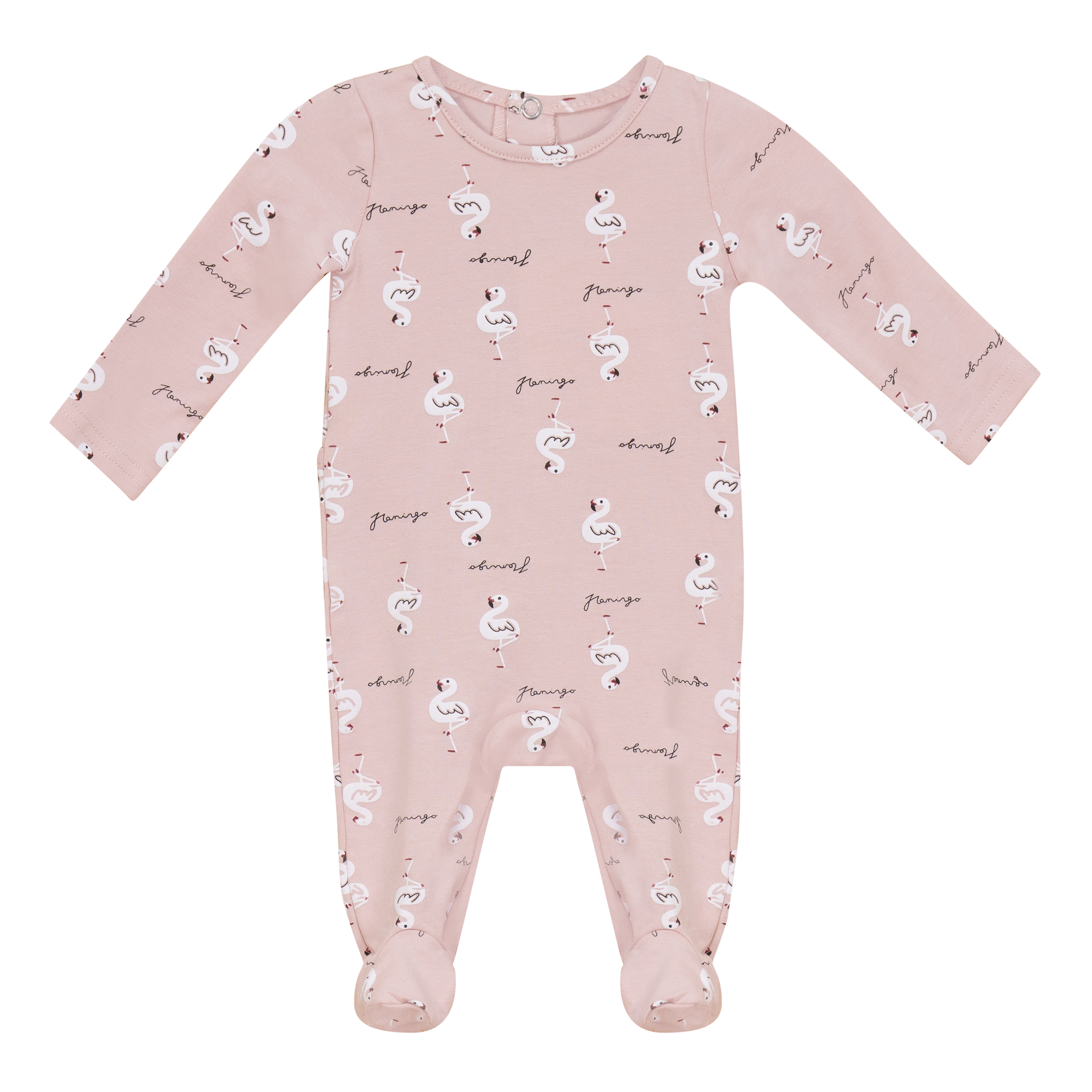 Flamingo Print Onesie in Pink by So Loved