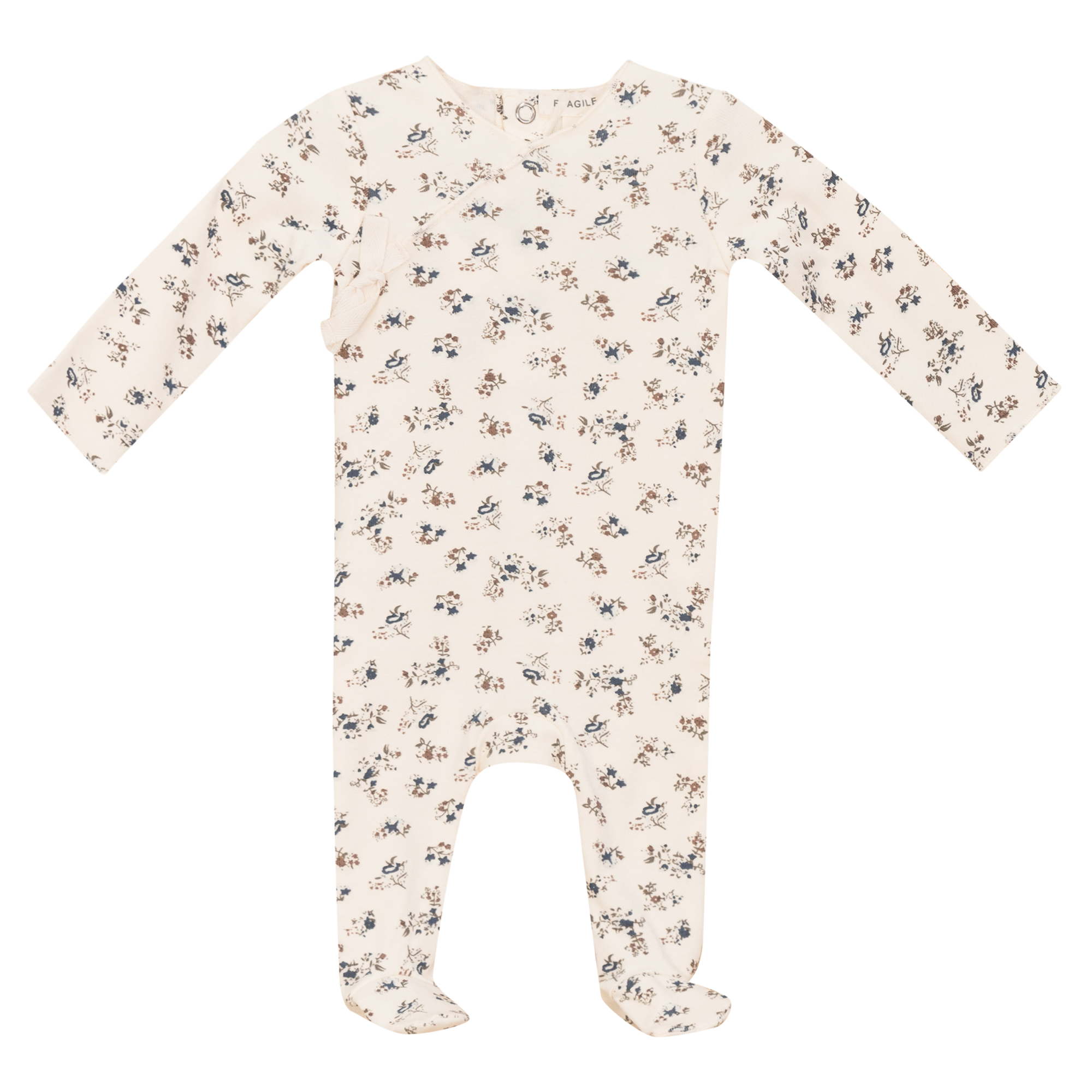 Wrap Printed Onesie in Cream by Fragile