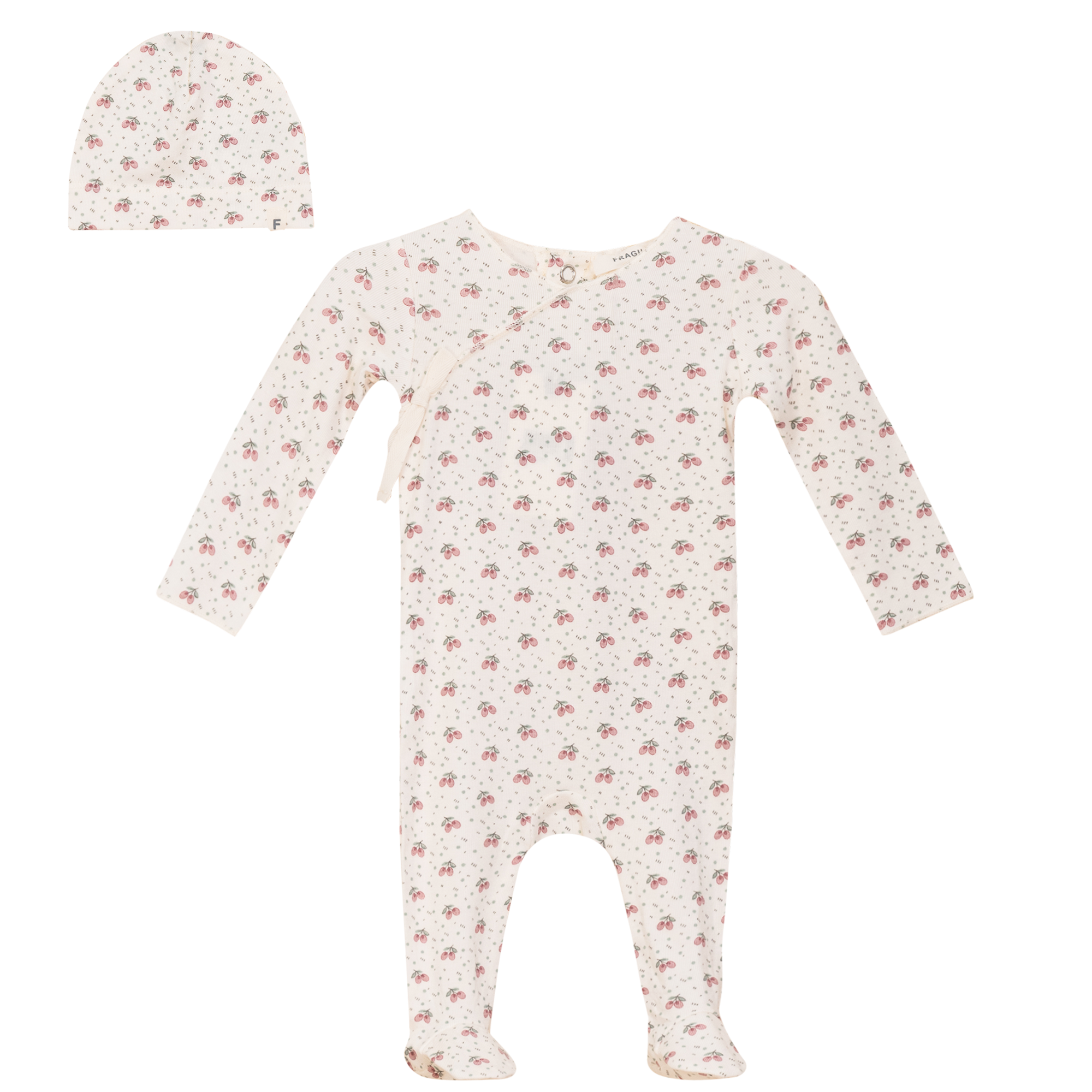 Fruit Print Onesie Set in Mauve by Fragile