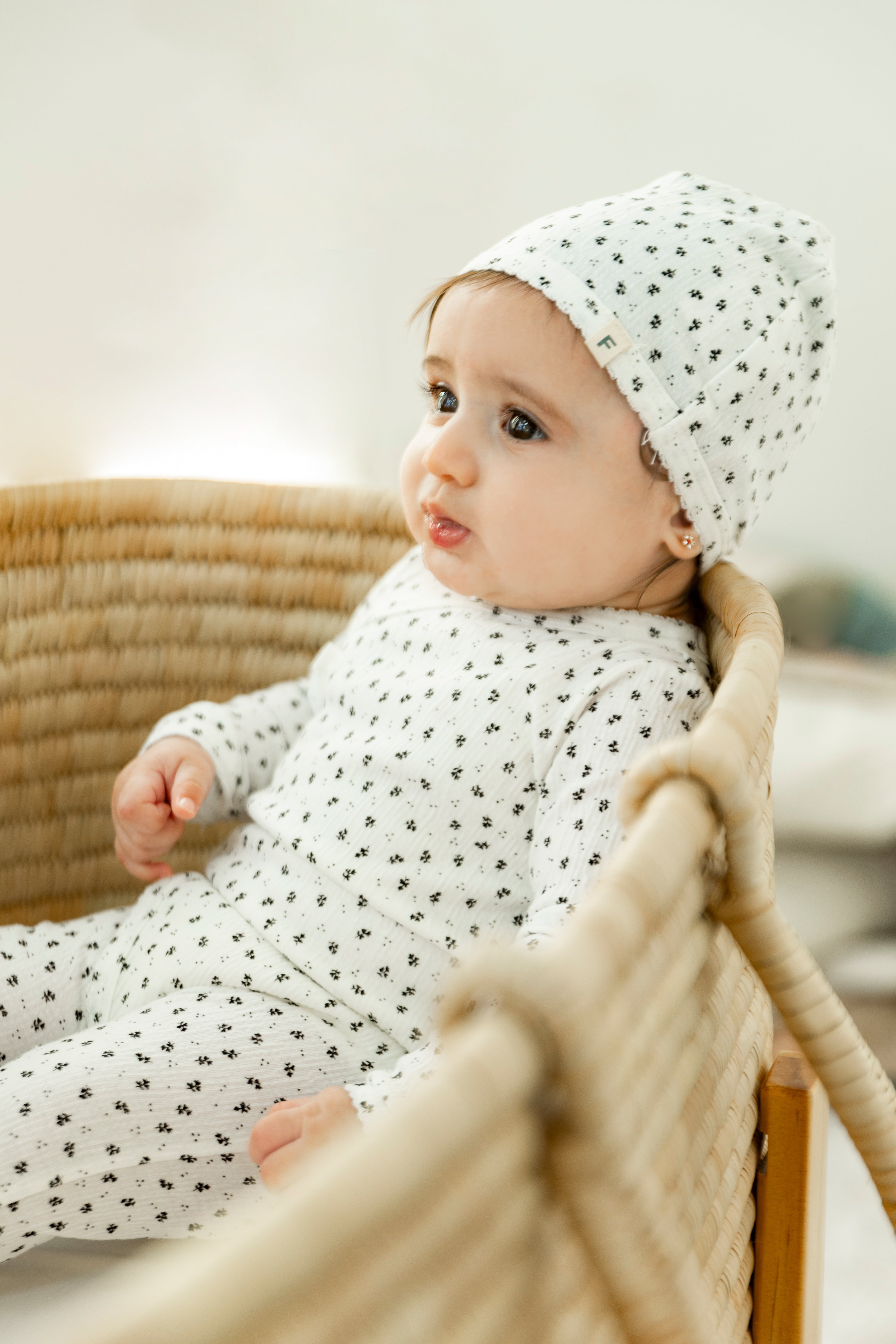 Crinkle Flower Print Onesie Set in by Fragile