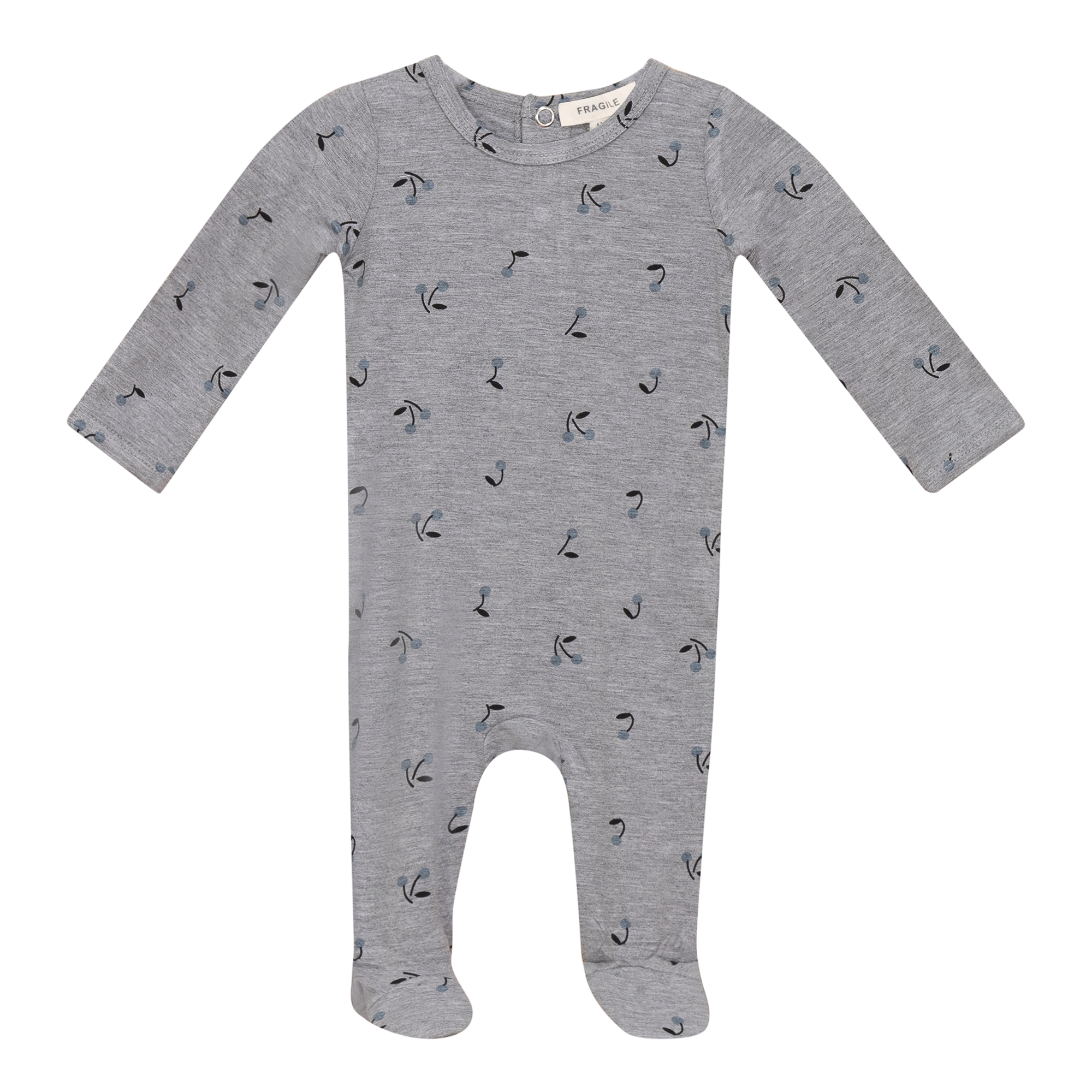 Cherry Print Onesie in Grey Mix by Fragile