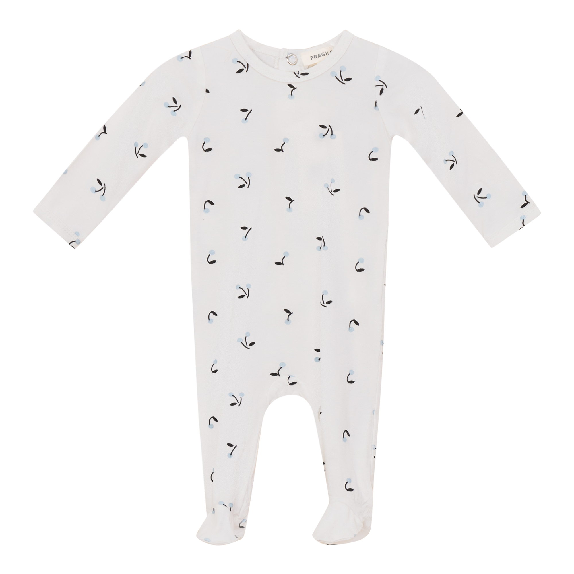Cherry Print Onesie in White by Fragile