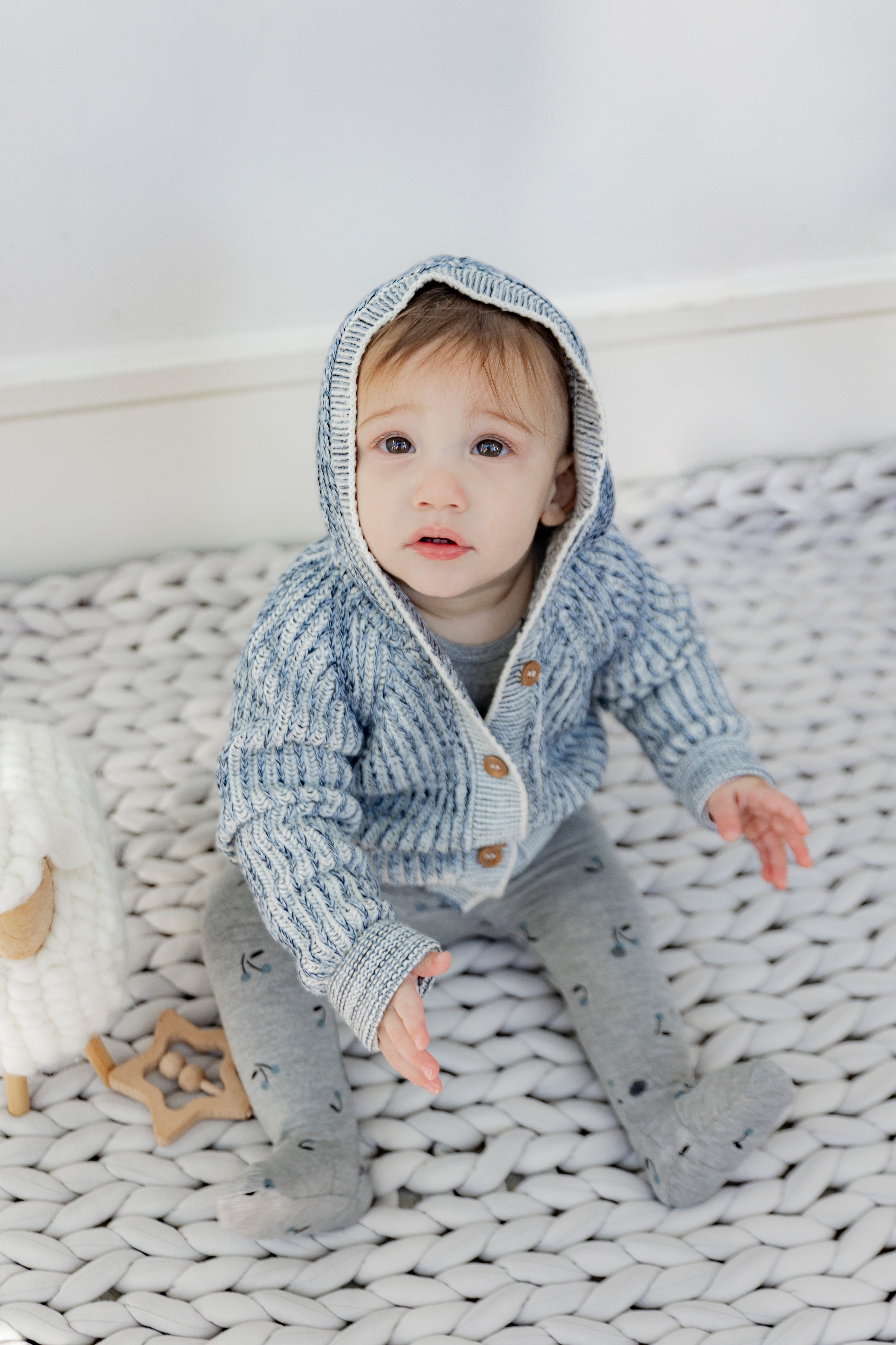 Cherry Print Onesie in Grey Mix by Fragile