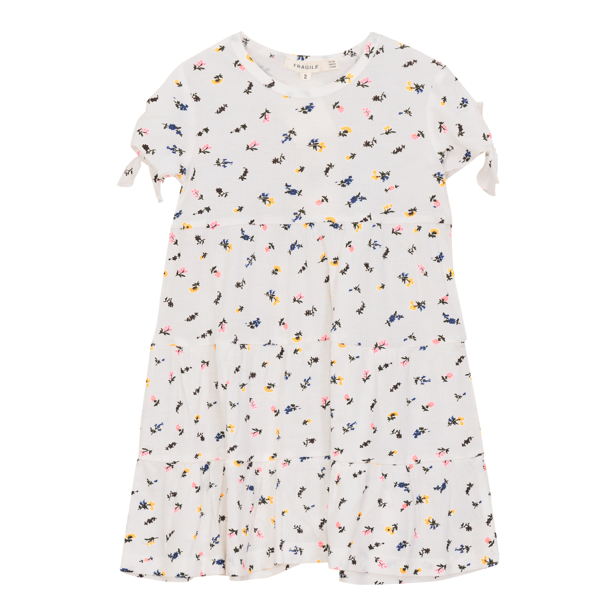 Multi Flower Print Dress in White by Fragile