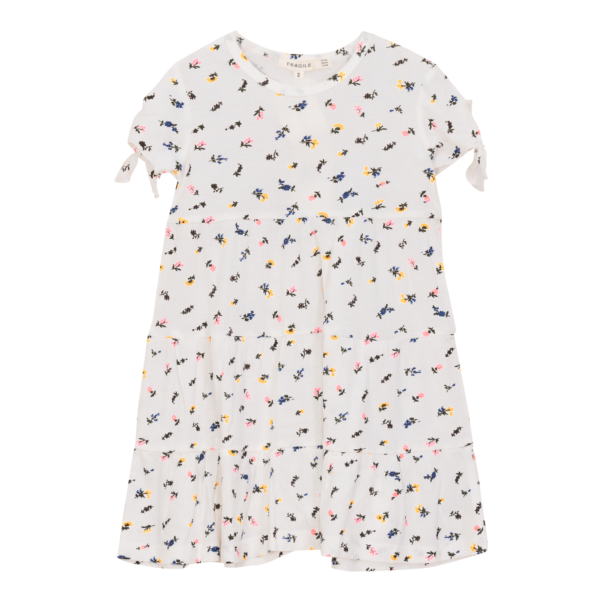 Multi Flower Print Dress in White by Fragile