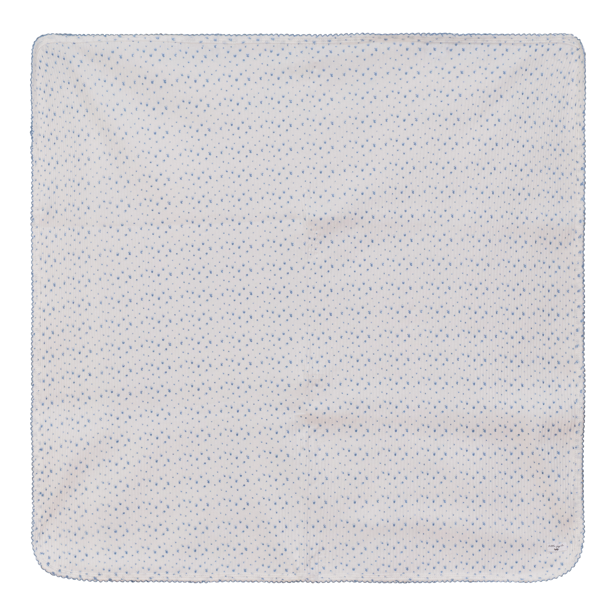 Flower and Dot Print Blanket in Blue Off White One Size by Little Fragile