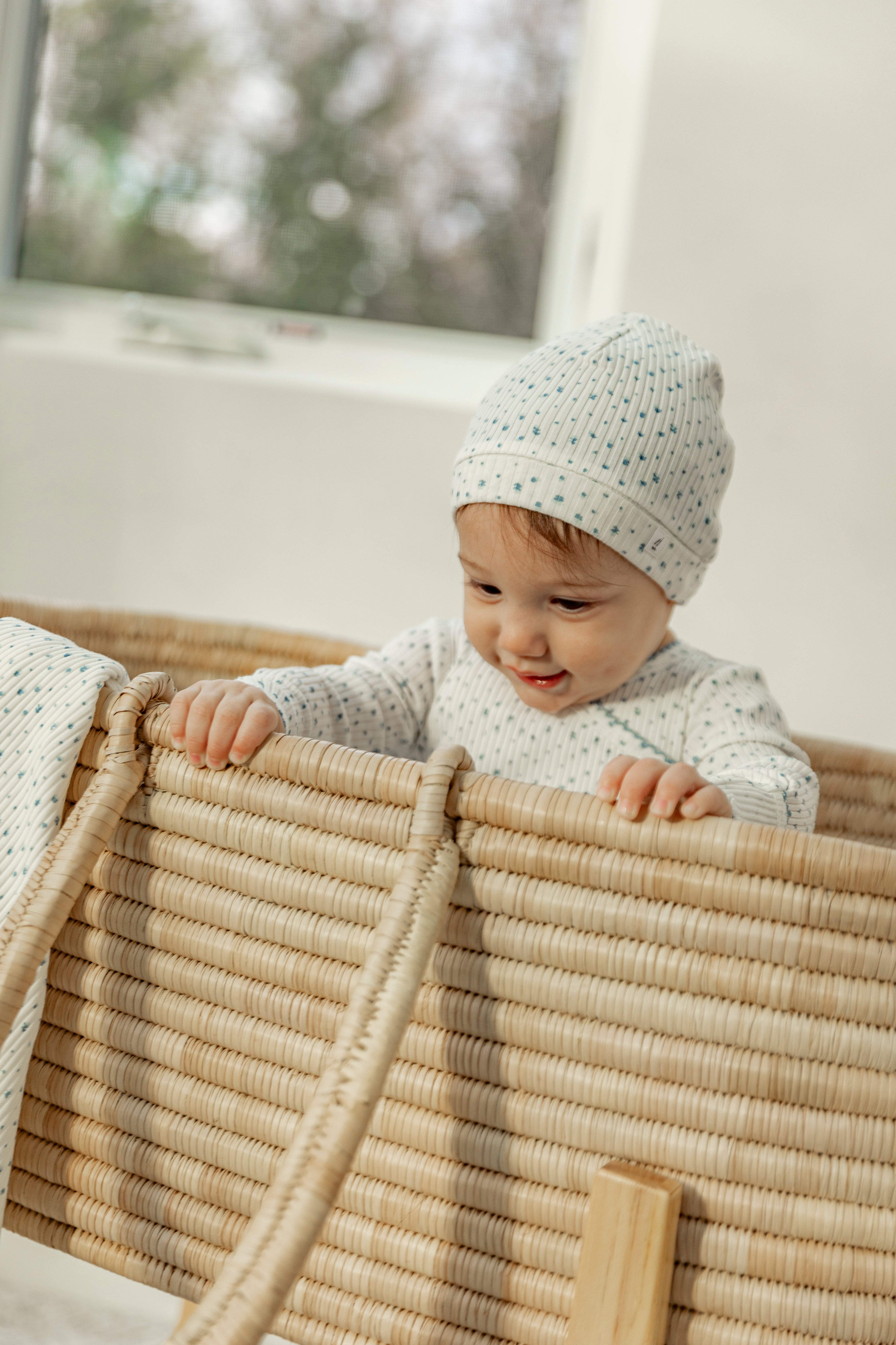 Flower and Dot Print Blanket in by Little Fragile