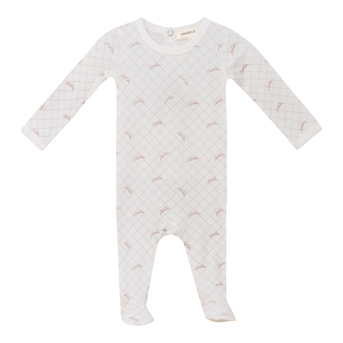Mesh Print Onesie in White Blossom 3 Months by Fragile