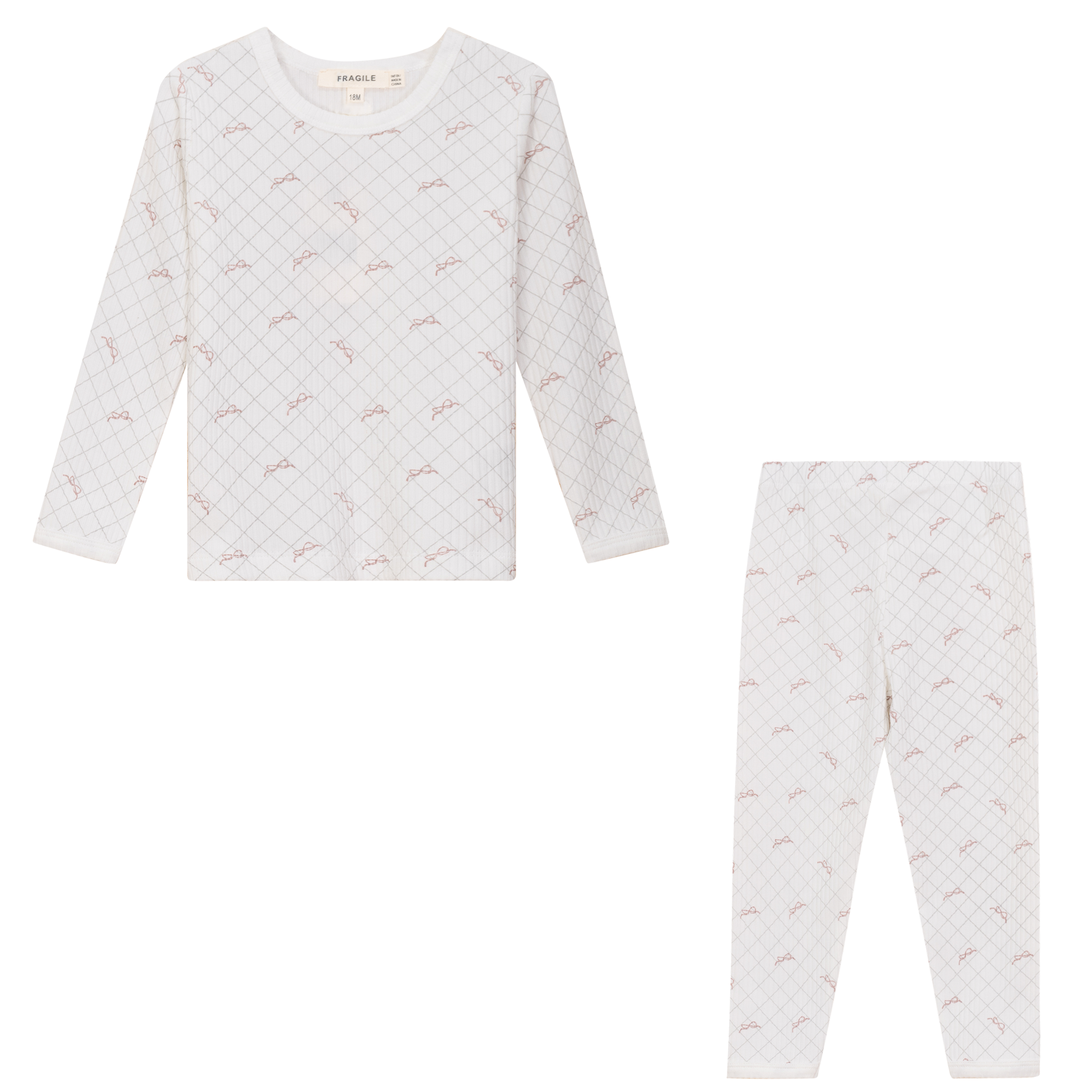 Mesh Print 2Pc Set in White Blossom by Fragile
