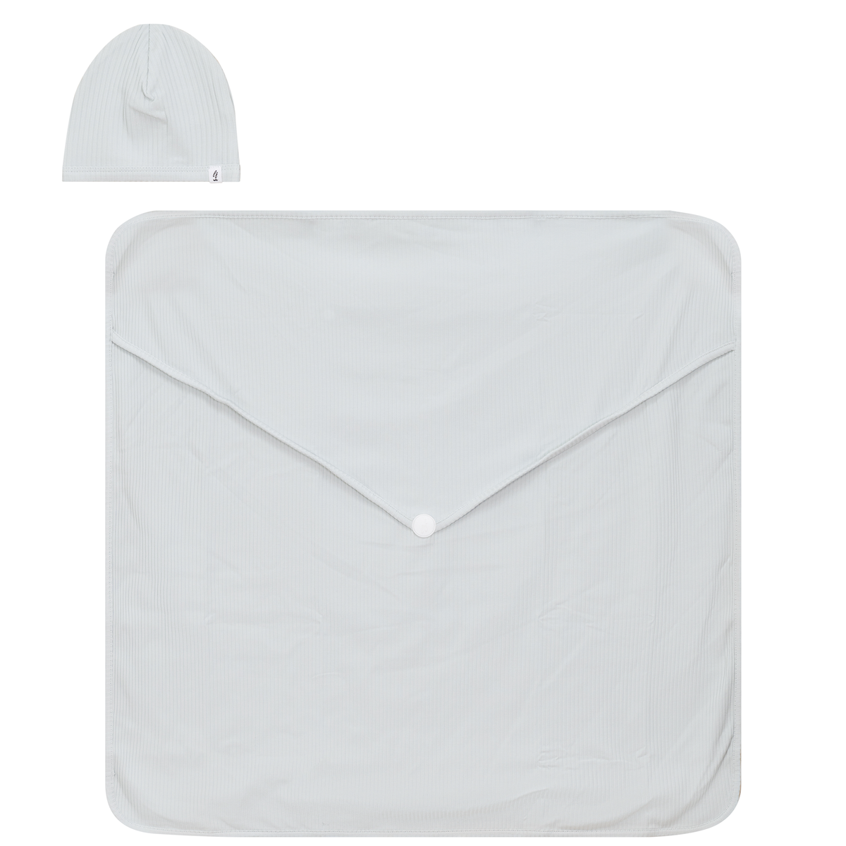 Ribbed Blanket and Hat Set in Skylight One Size by Little Fragile
