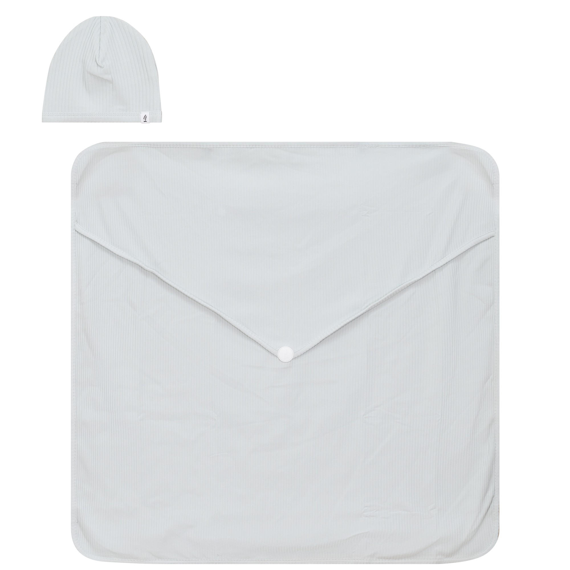 Ribbed Blanket and Hat Set in Skylight One Size by Little Fragile