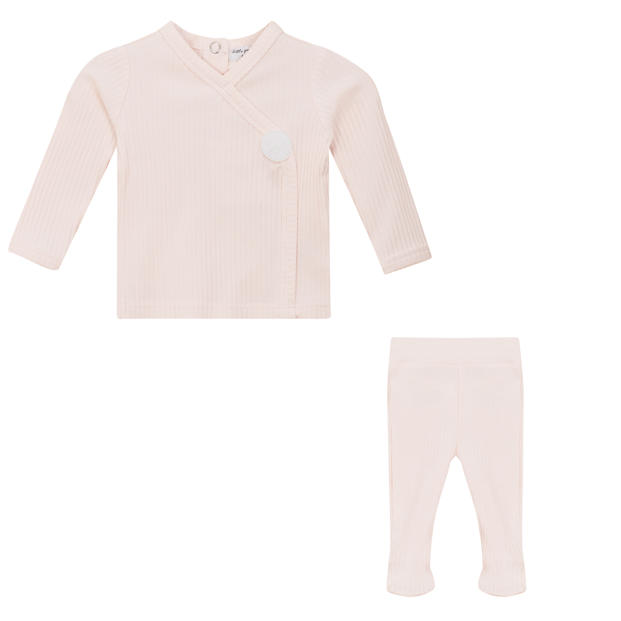Wrap Ribbed 2Pc Set in Powder Pink by Little Fragile