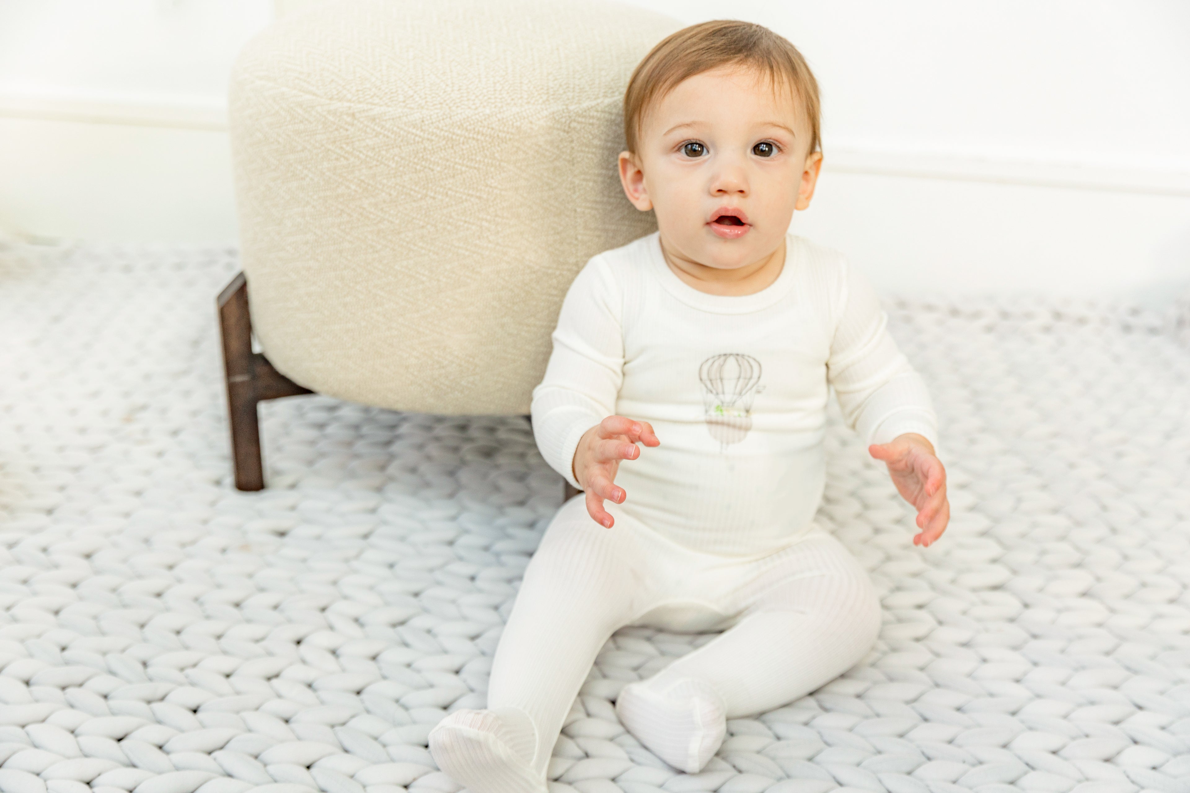 Air Balloon Print Onesie in by Little Fragile