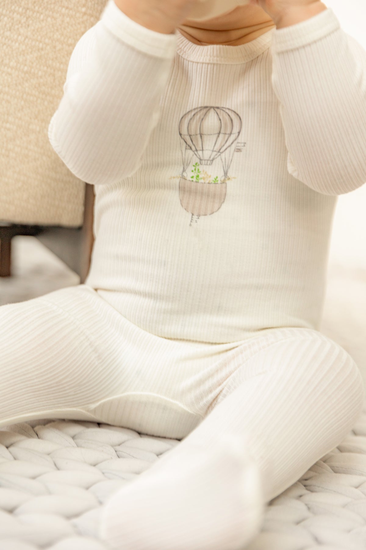 Air Balloon Print Onesie in by Little Fragile