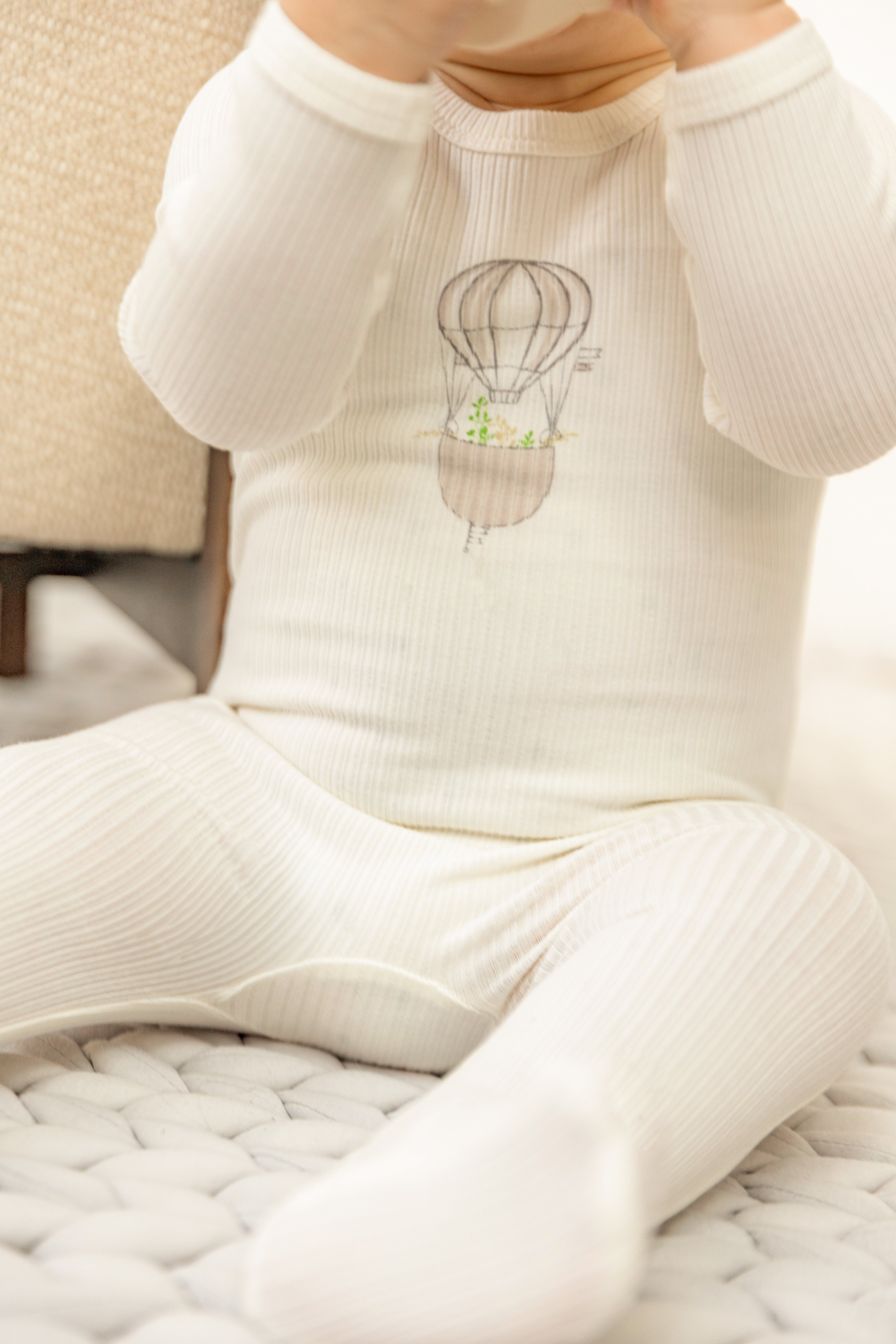 Air Balloon Print Onesie in by Little Fragile