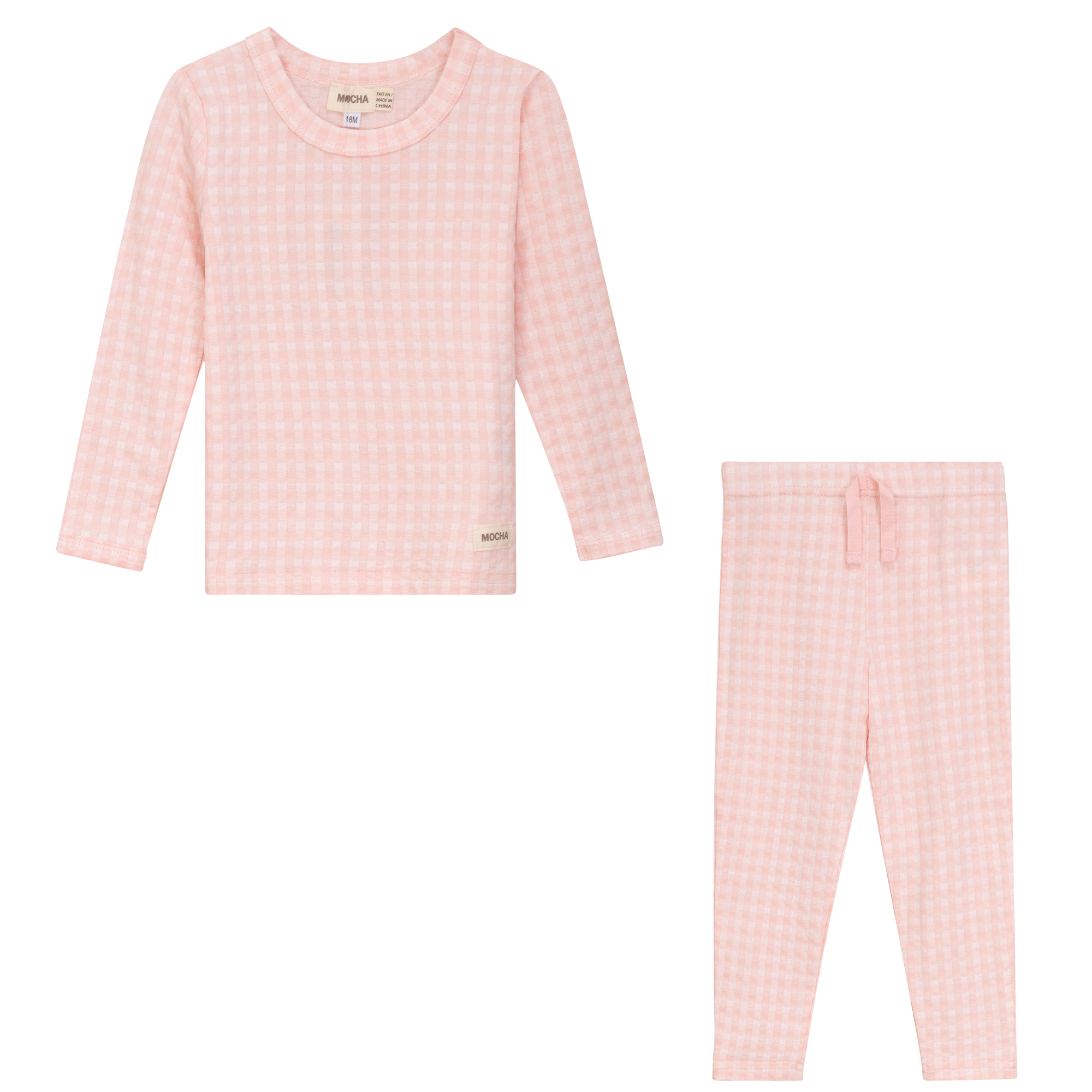 Plaid Stretch 2Pc Set in Pink by Mocha