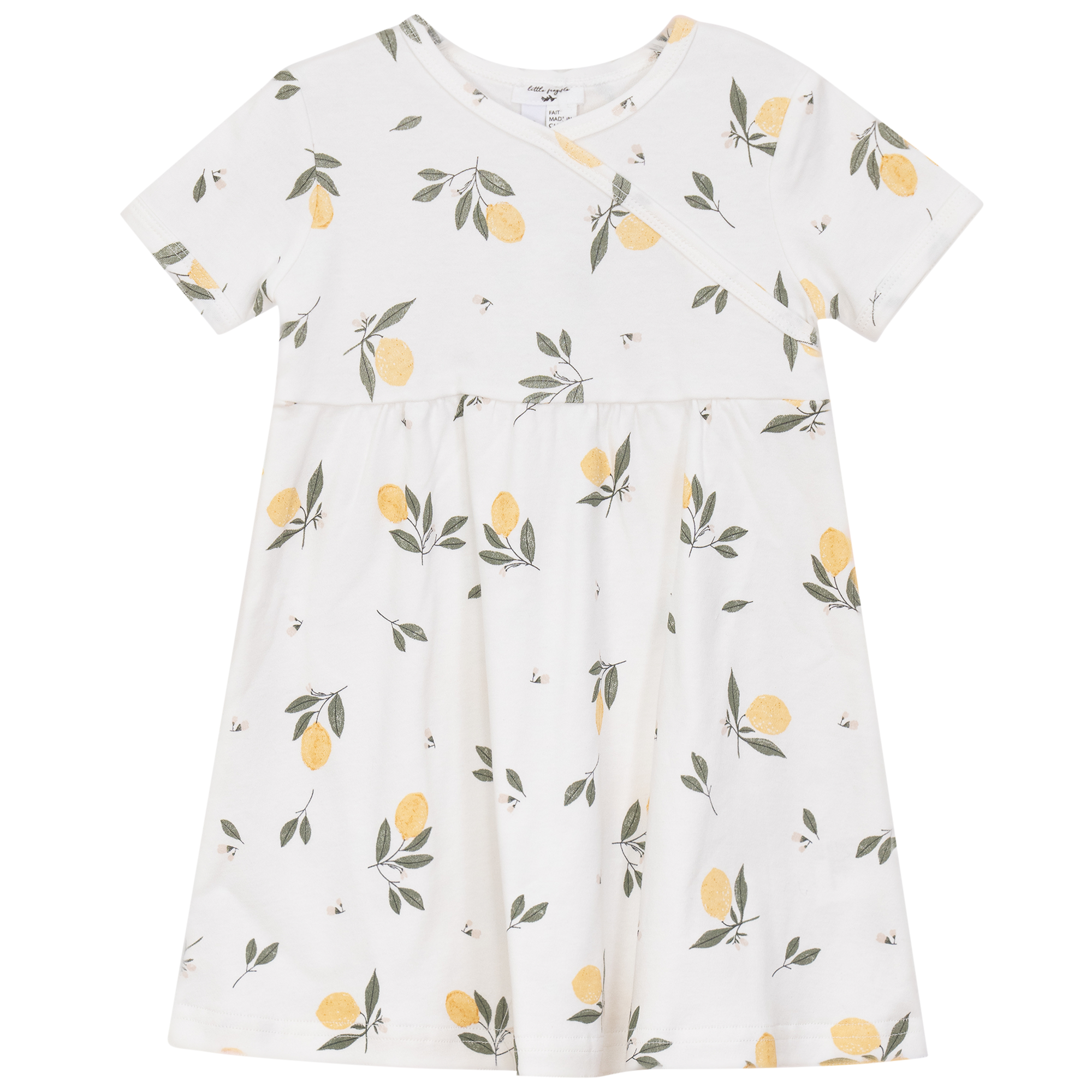 Pastel Print Dress in White Yellow by Little Fragile