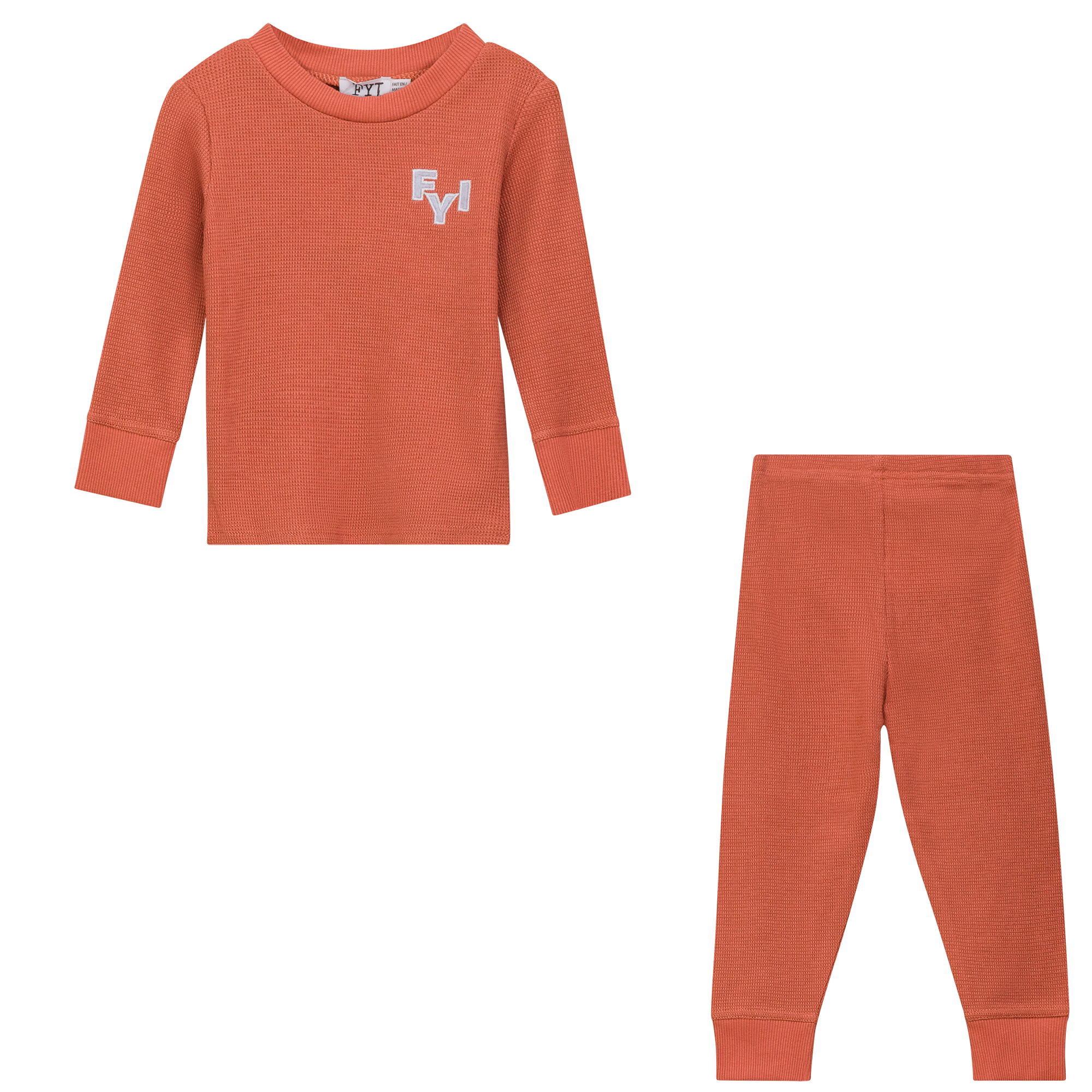 Waffle Square Textured 2Pc Set in Ginger by FYI