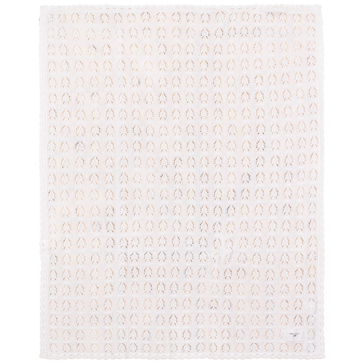 Knit Lace Texture Blanket in White One Size by Little Fragile