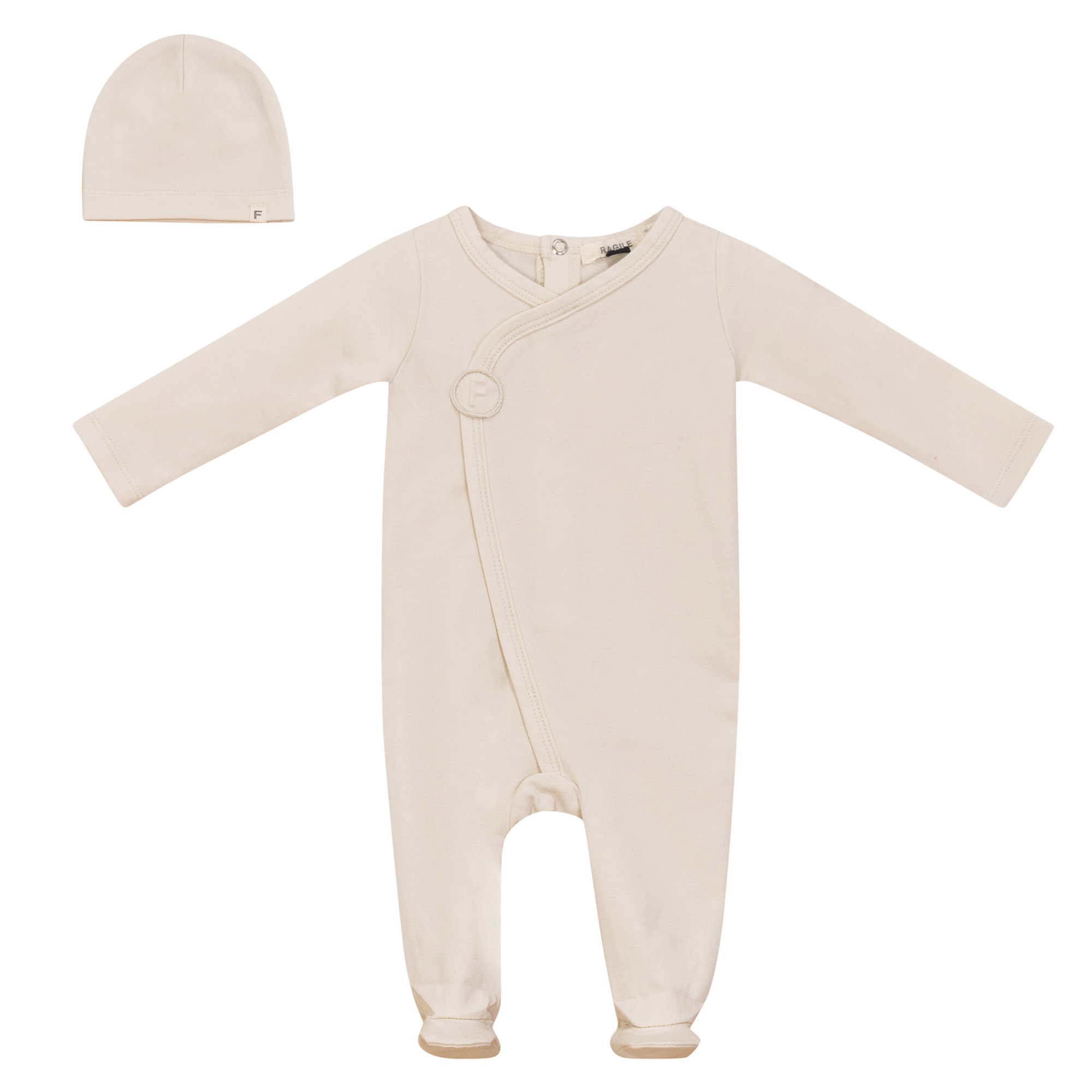 Cotton Onesie Set in Vanilla by Fragile