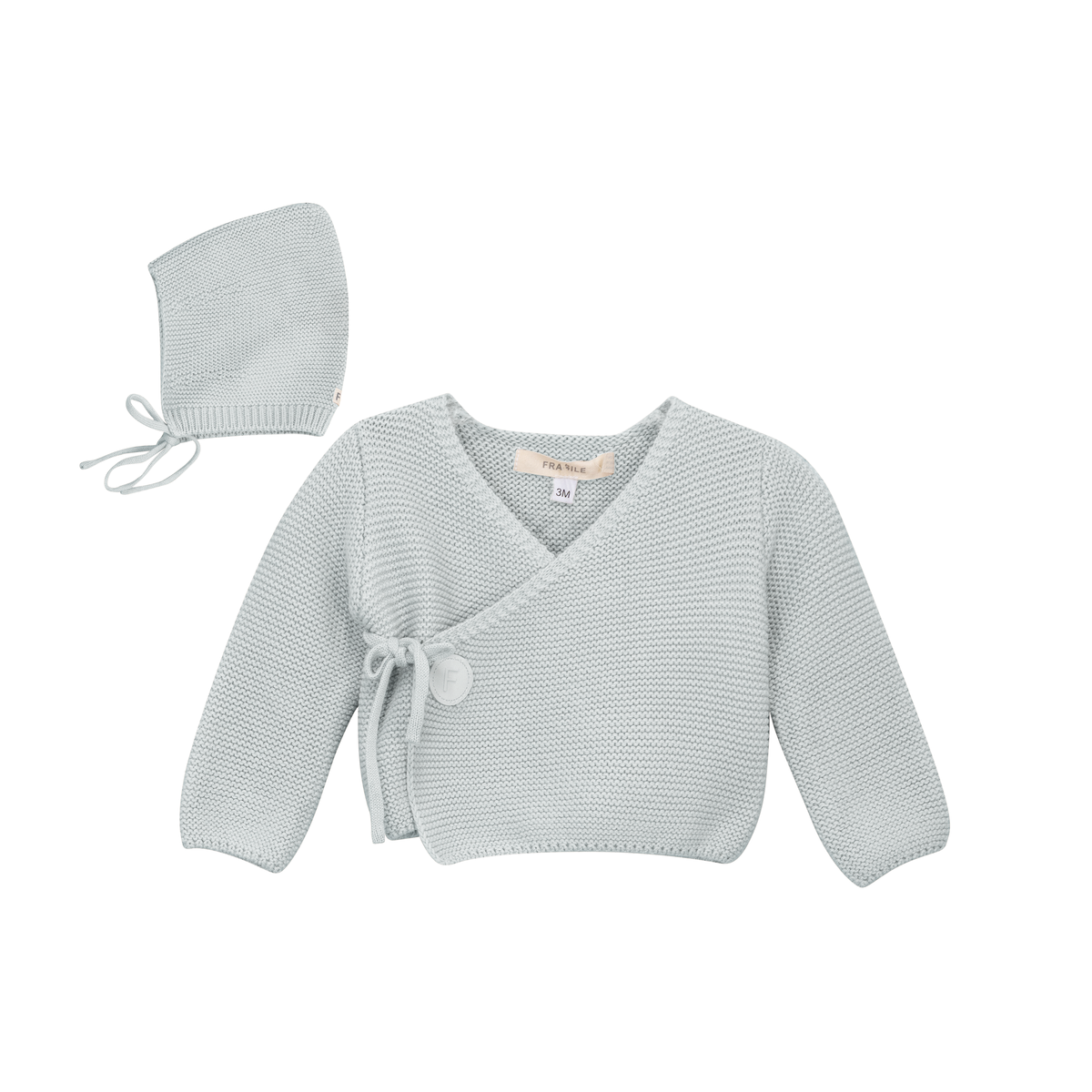 Garter Knit Cardigan Set in Skylight by Fragile