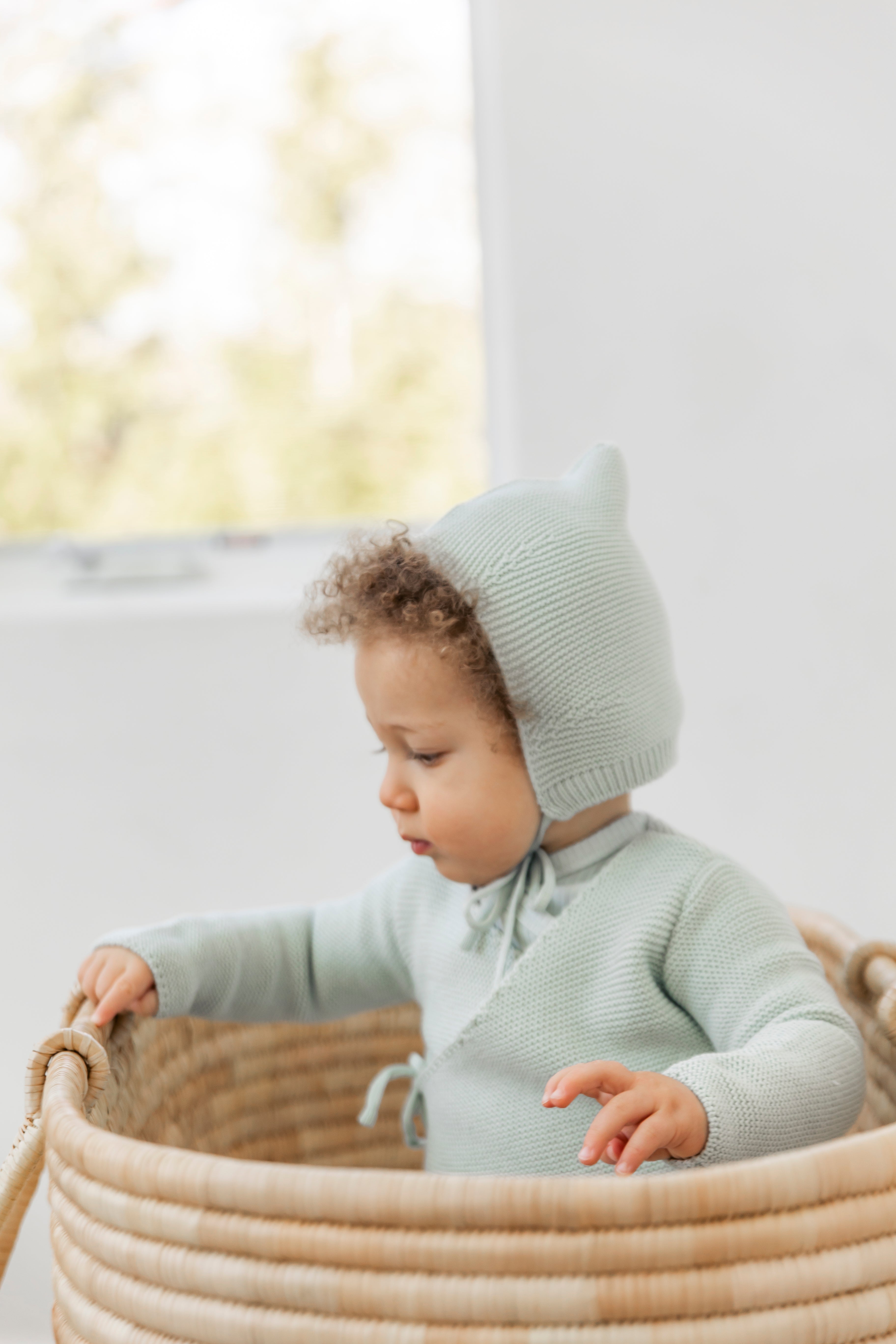 Garter Knit Cardigan Set in Mushroom by Fragile