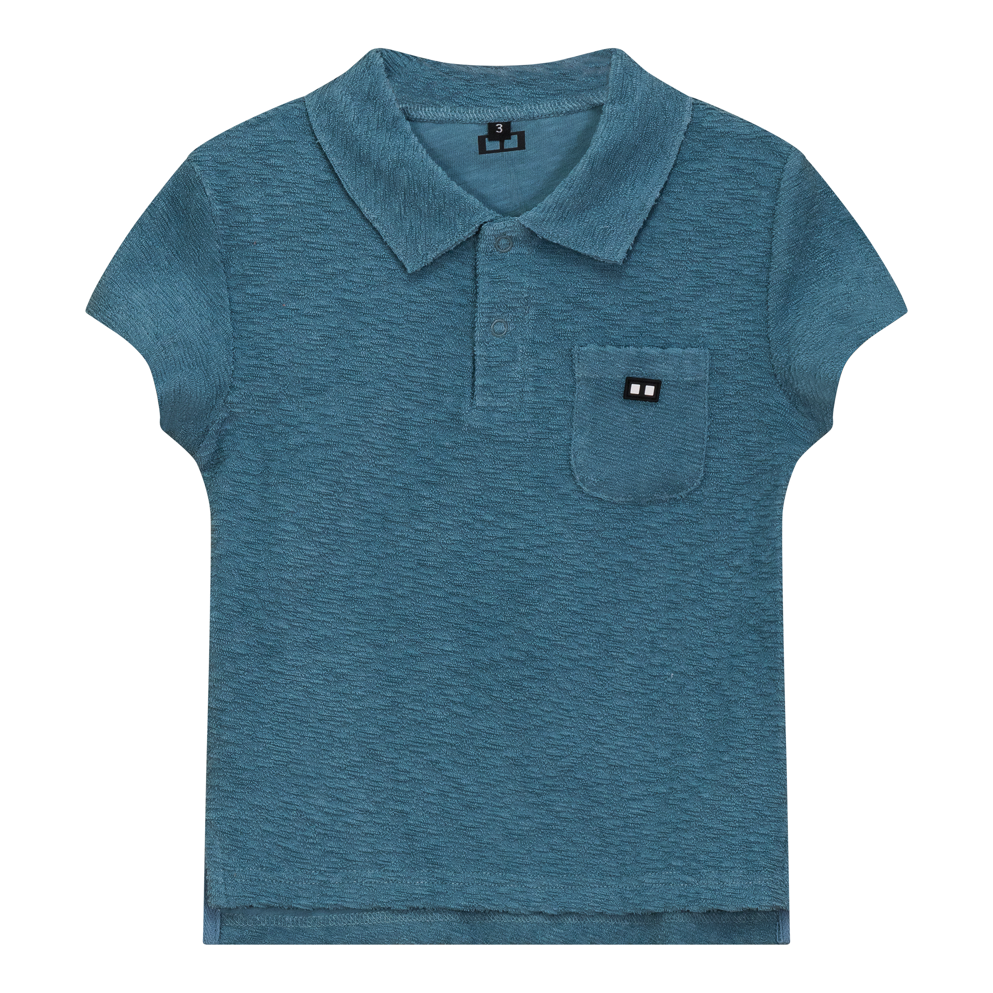 Textured Terry Polo in Shadow Blue by 2 Squares