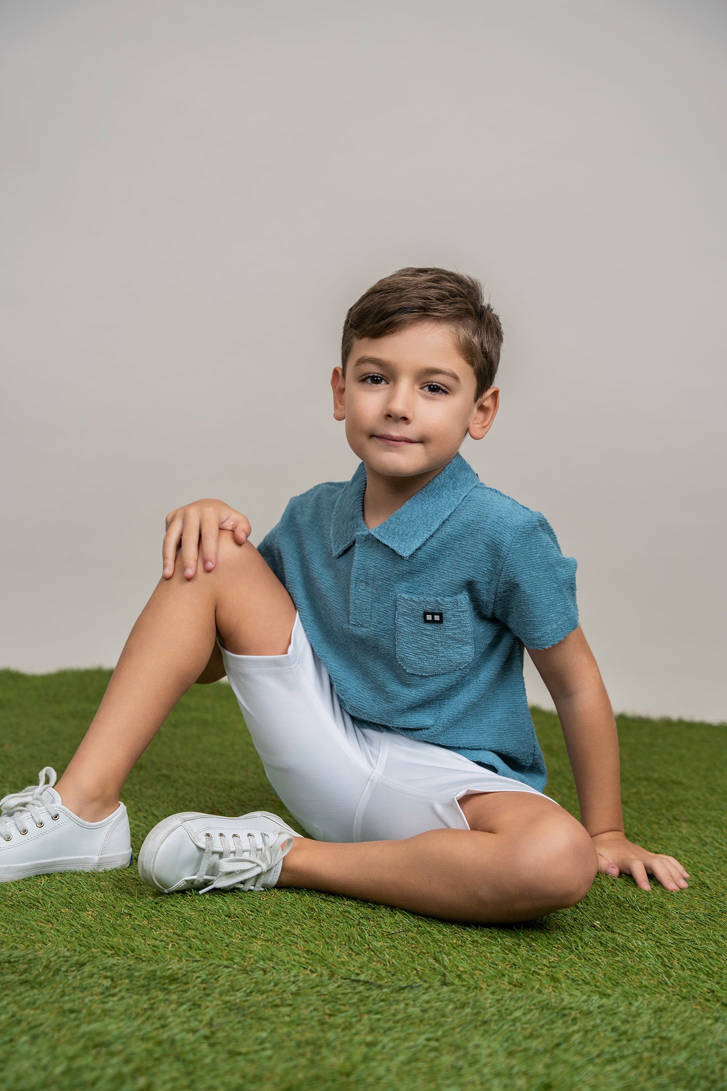 Textured Terry Polo in by 2 Squares