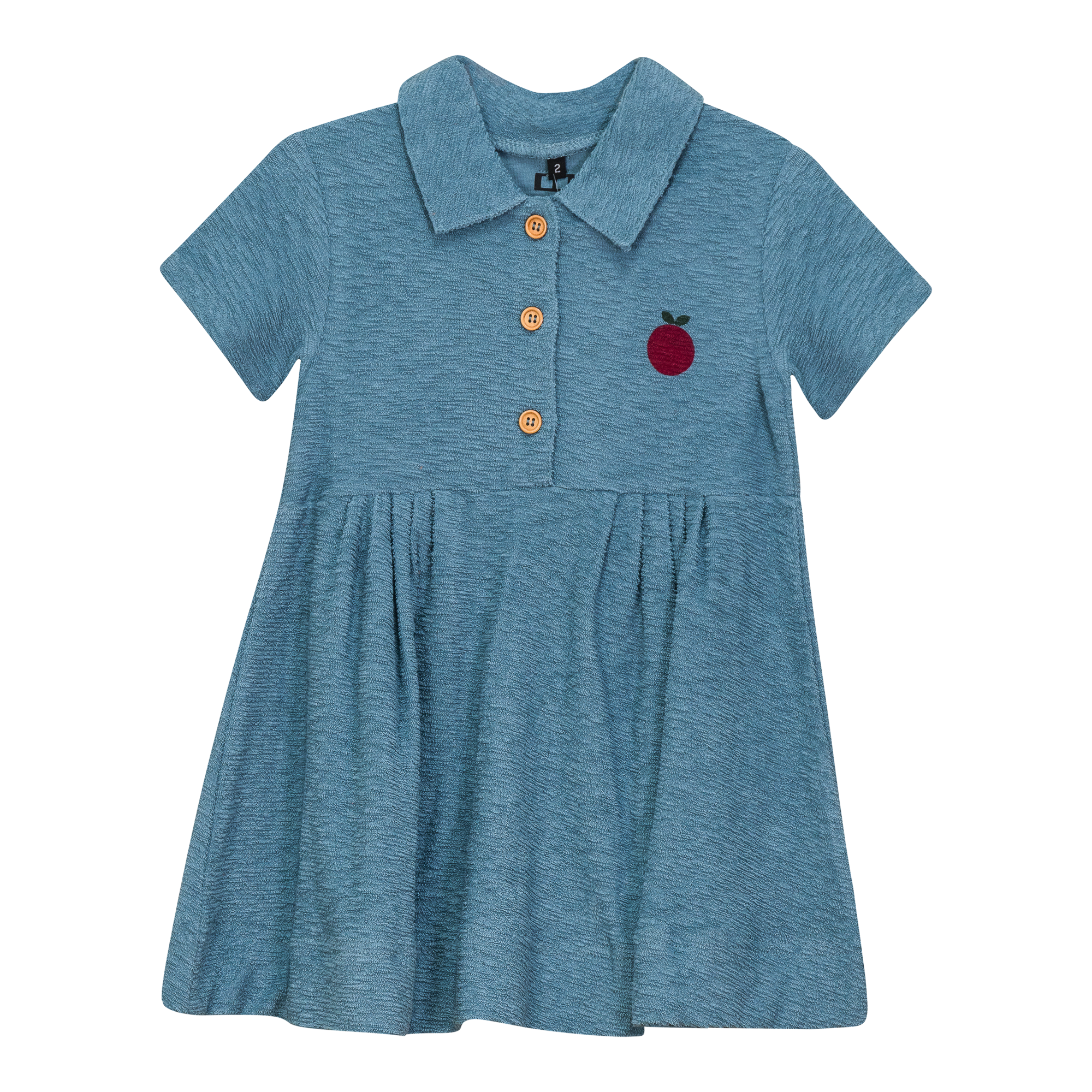 Textured Terry Dress in Shadow Blue by 2 Squares