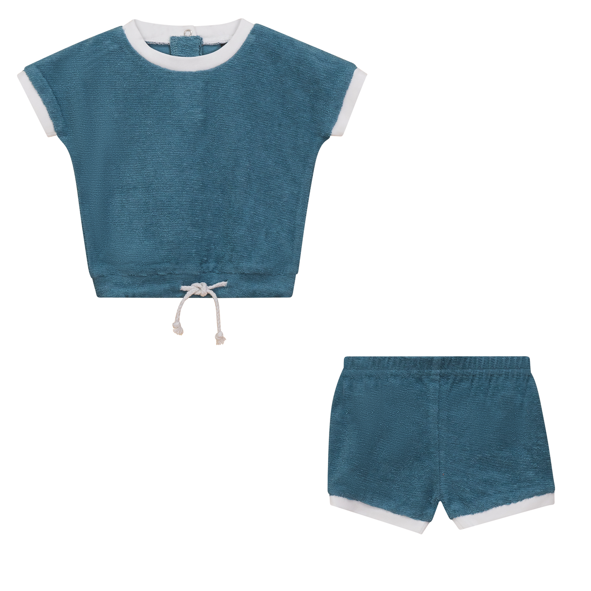 Textured Terry Short Set in Shadow Blue by 2 Squares