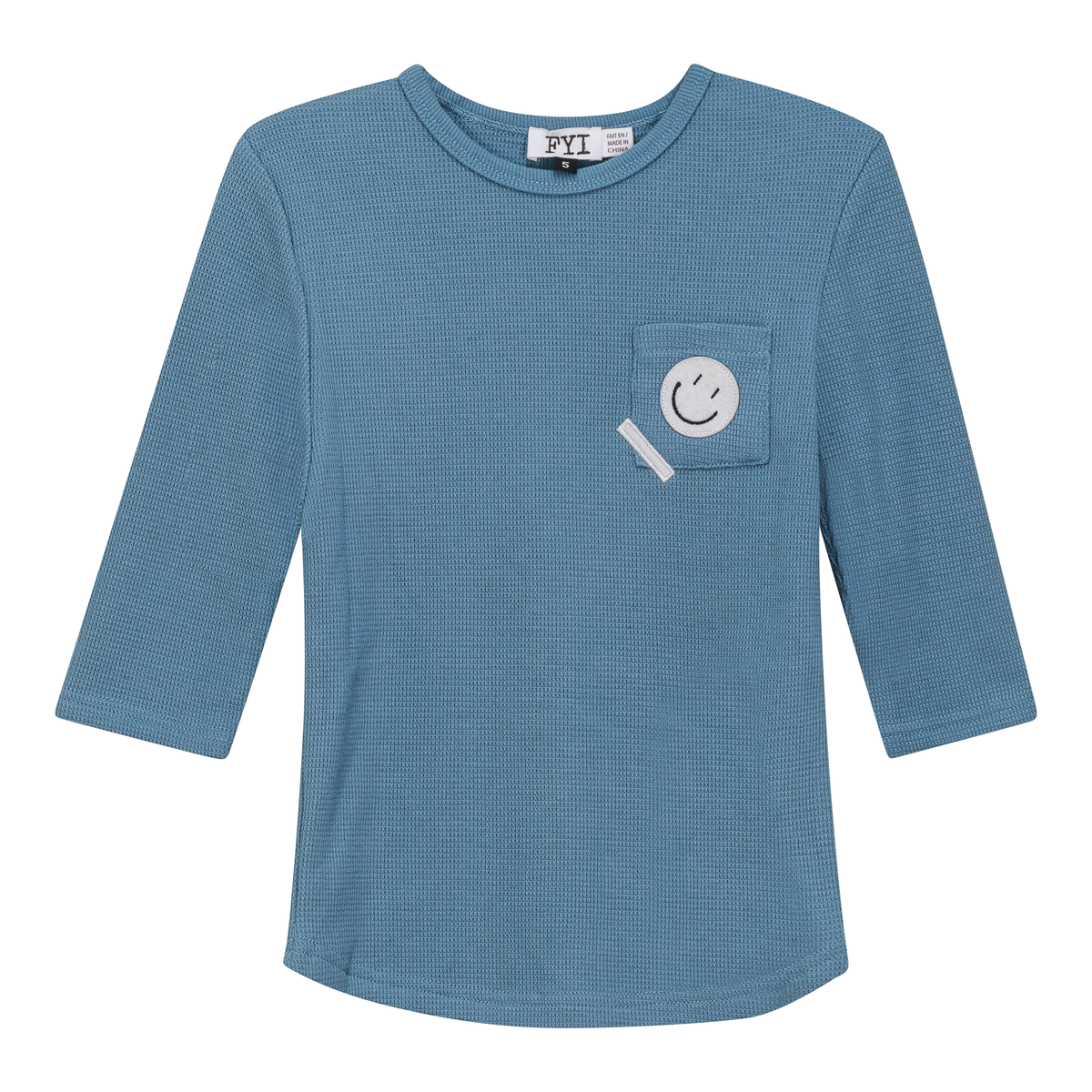 Square Textured Top in Shadow Blue by FYI