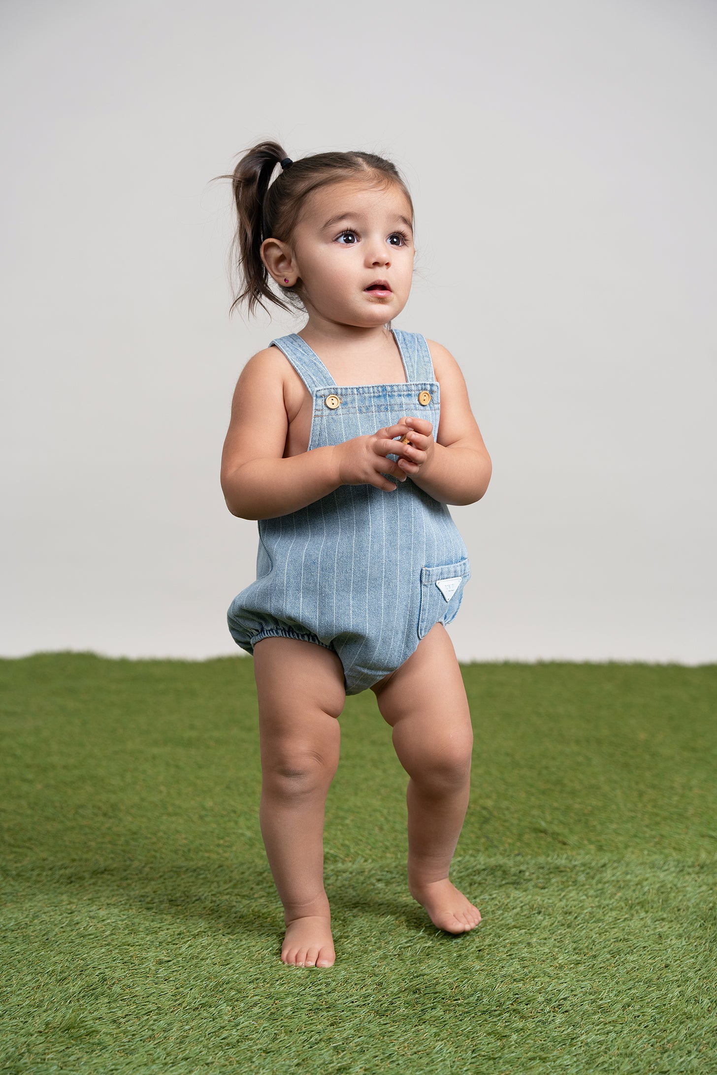 Stripe Denim Romper in Light Denim by FYI