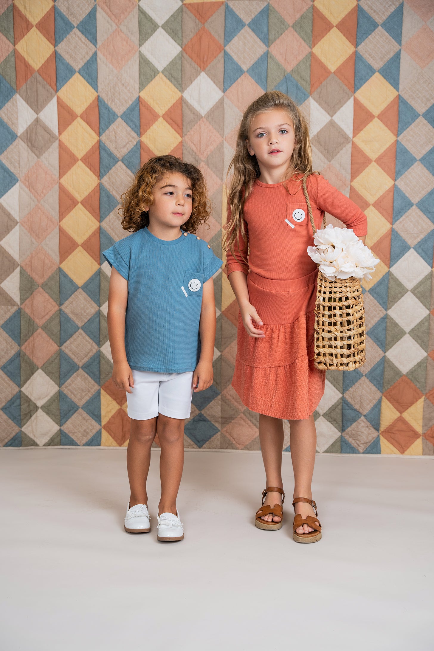 Square Textured Top in by FYI