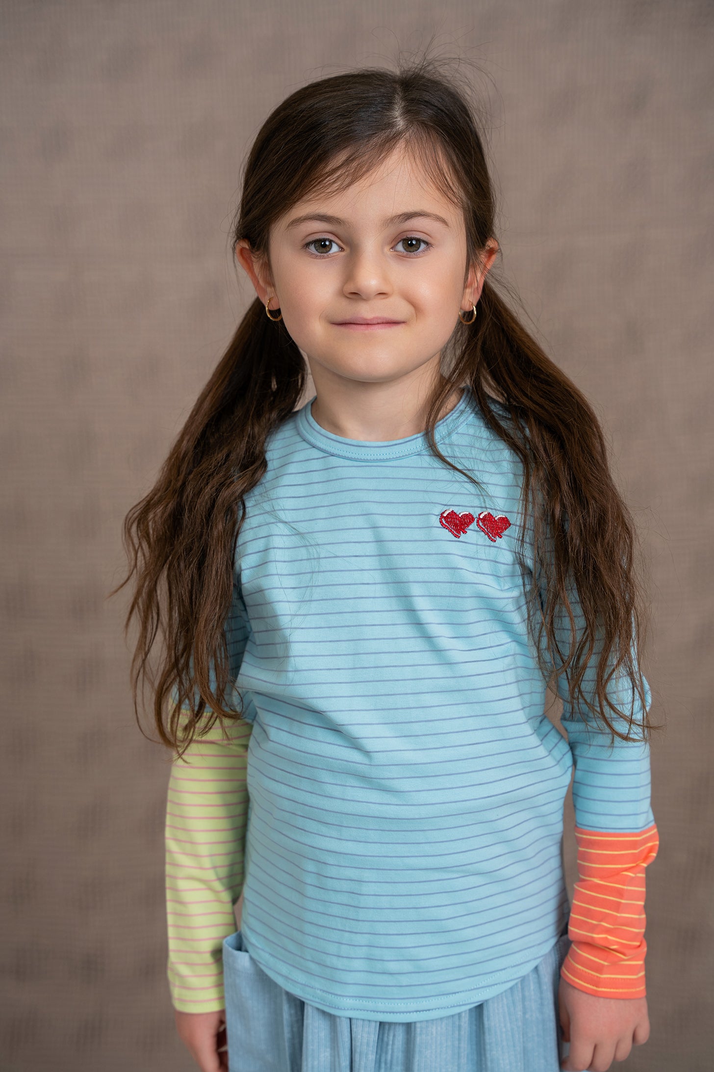 Heart Embroiderd Stripe Top in by FYI