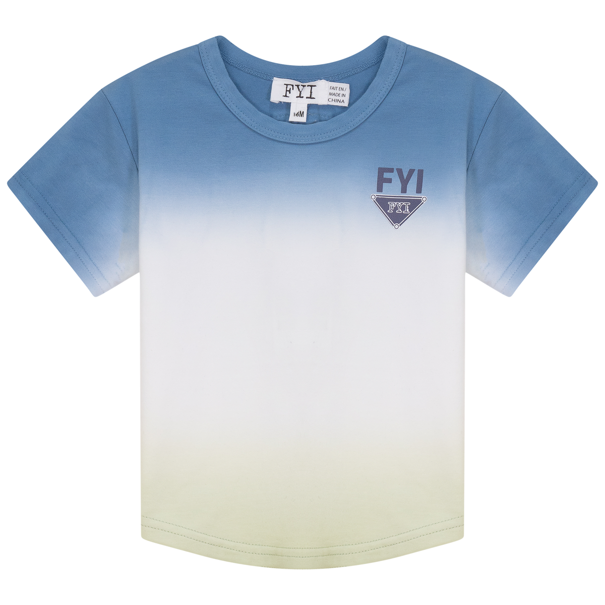 Dip Dye Tshirt in Light Denim White Sage by FYI