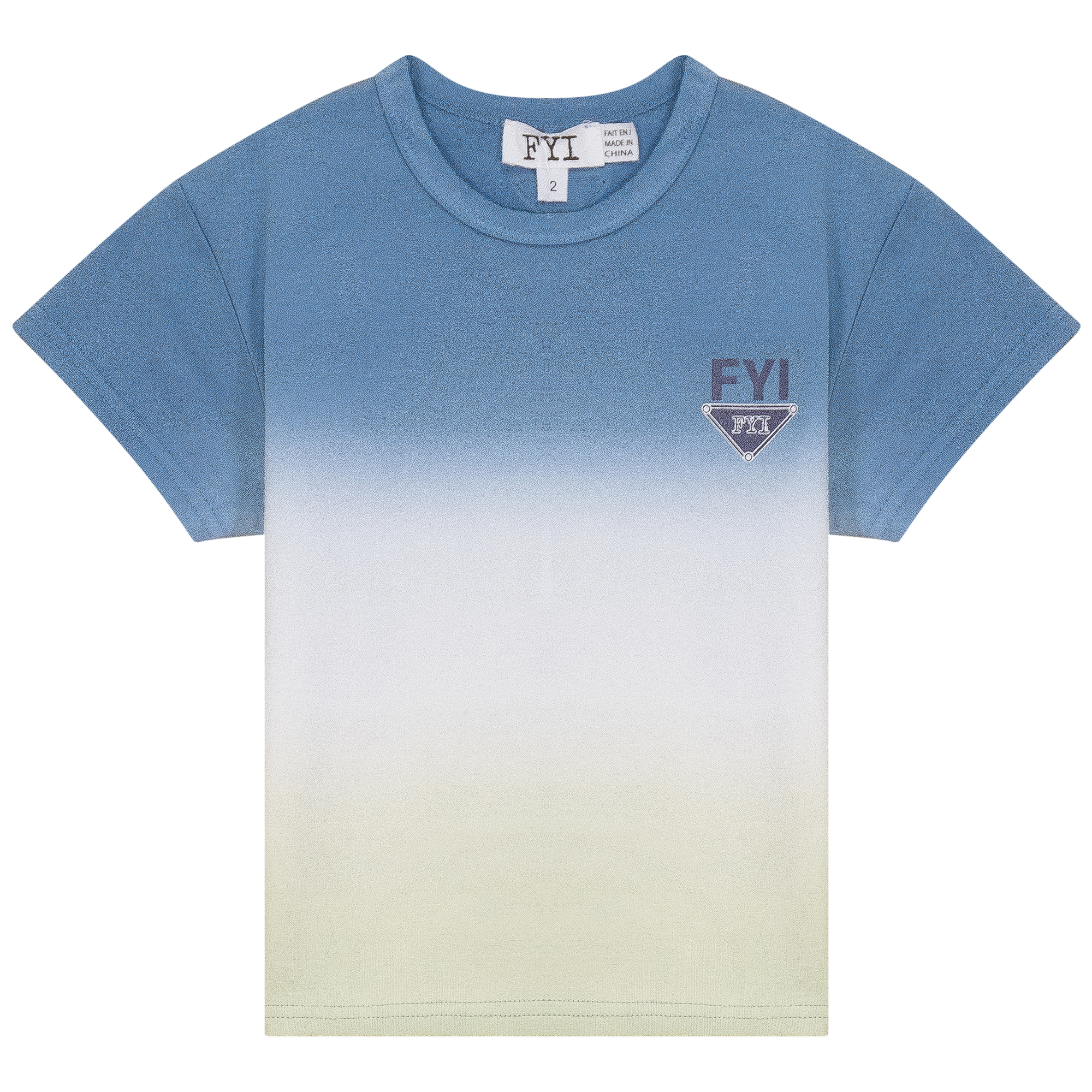 Dip Dye 3/4 Tshirt in Light Denim White Sage by FYI